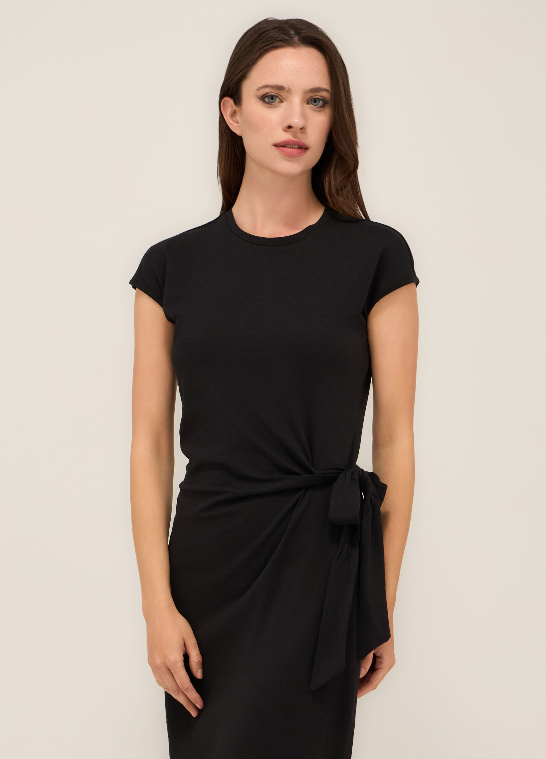 Abito lungo in jersey di puro cotone donna_2