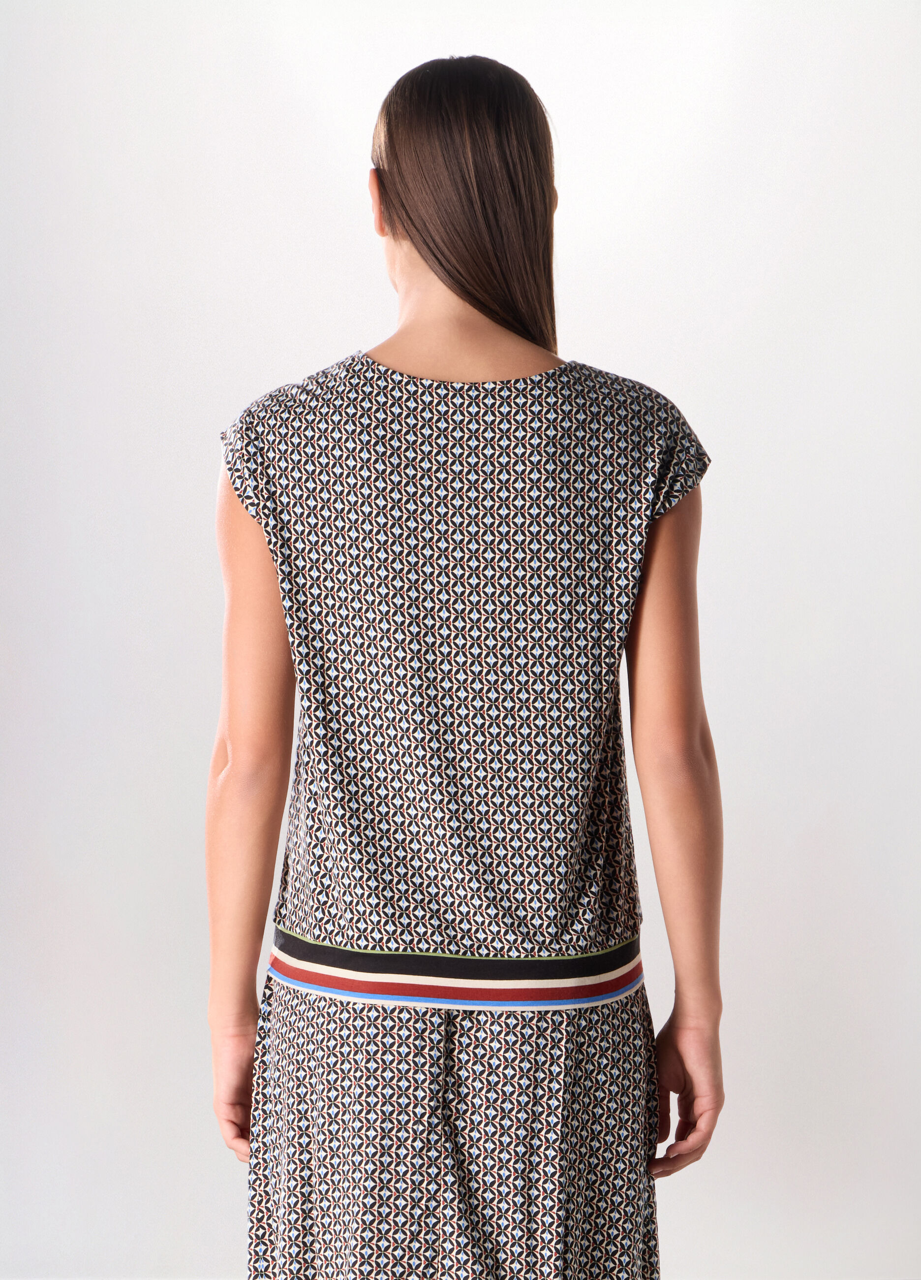 T-shirt in jersey di viscosa stretch donna_1