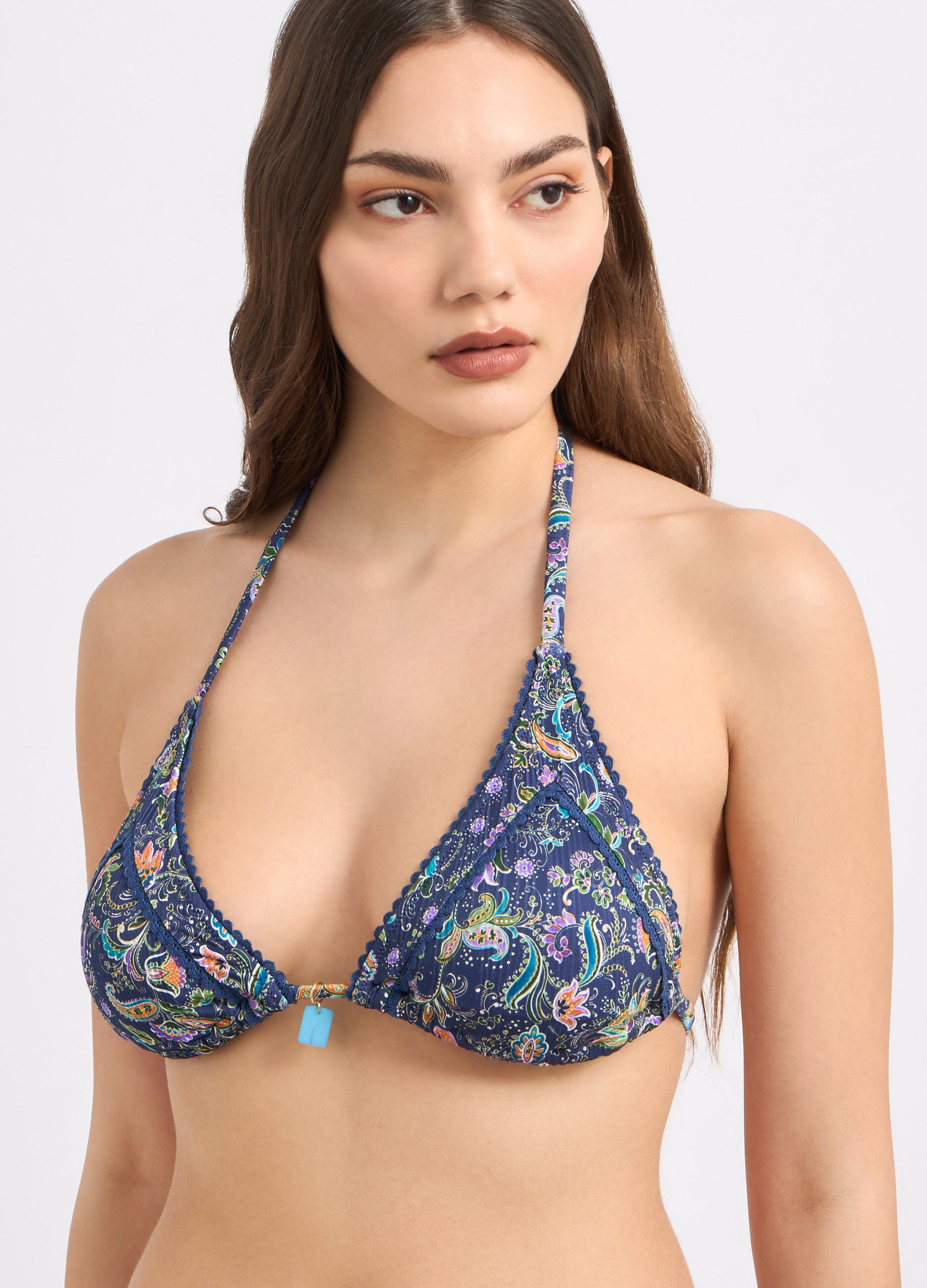 Top bikini a triangolo con stampa donna_2