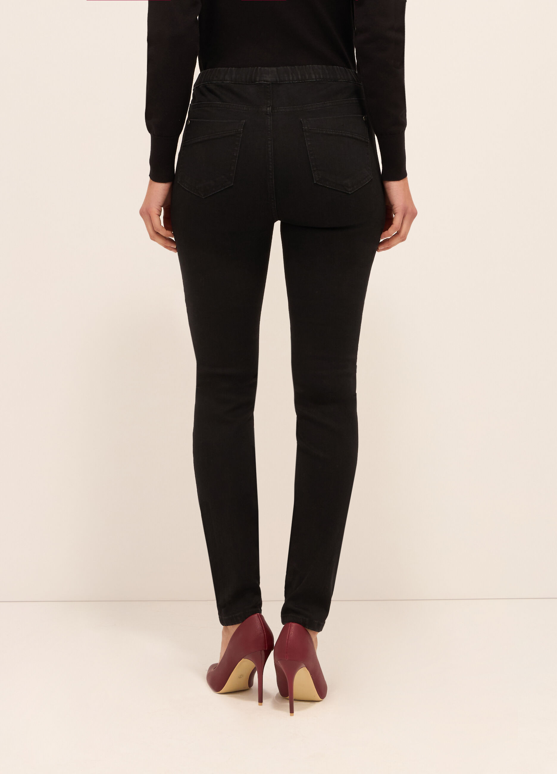 Jeggings in stretch denim di misto cotone donna_1