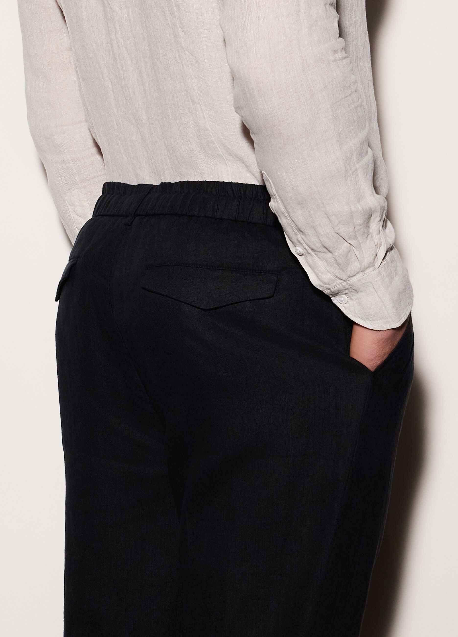 Pantaloni chino in puro lino uomo_2