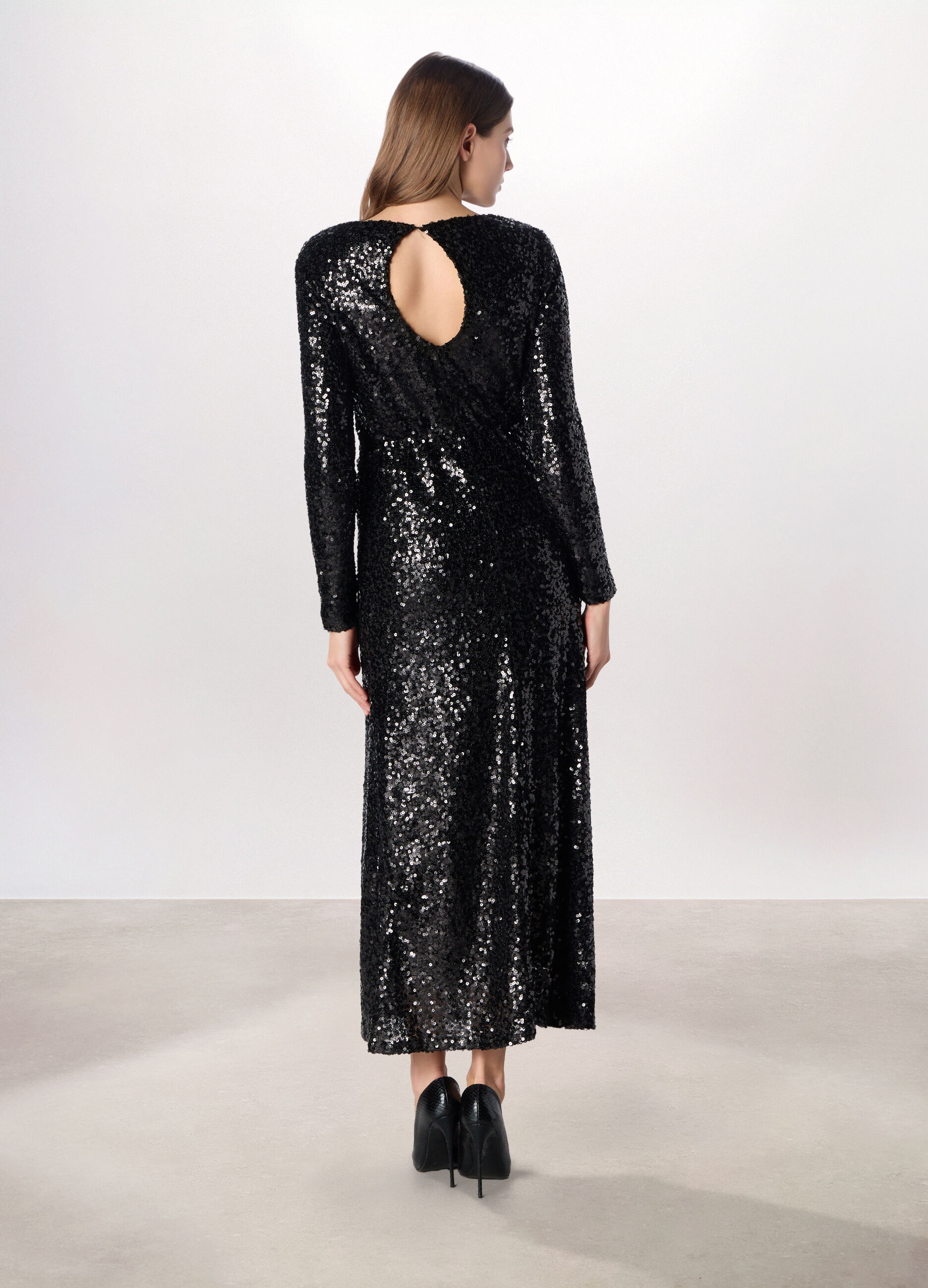Vestito lungo con paillettes donna_1