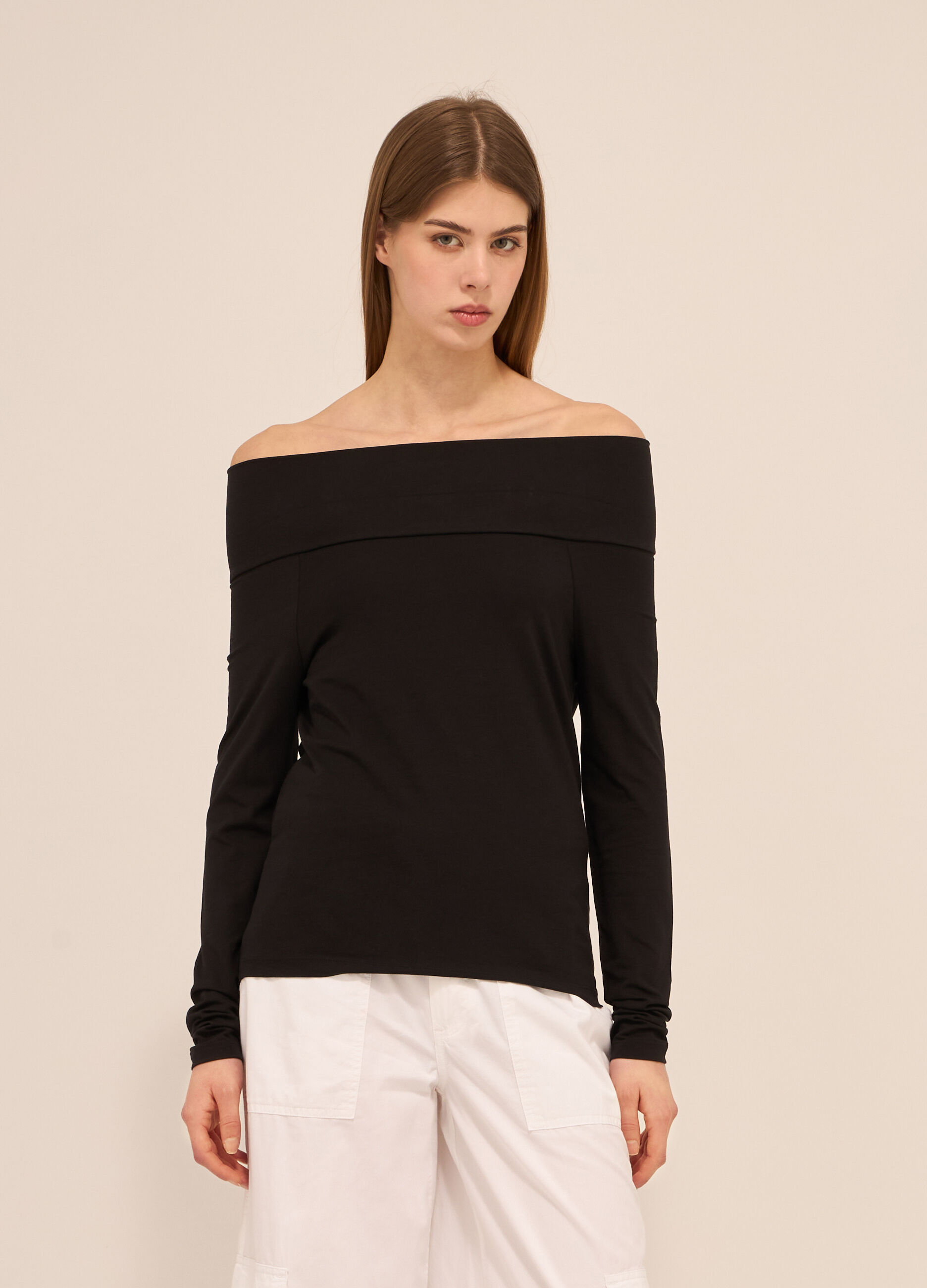 T-shirt in cotone stretch donna_0