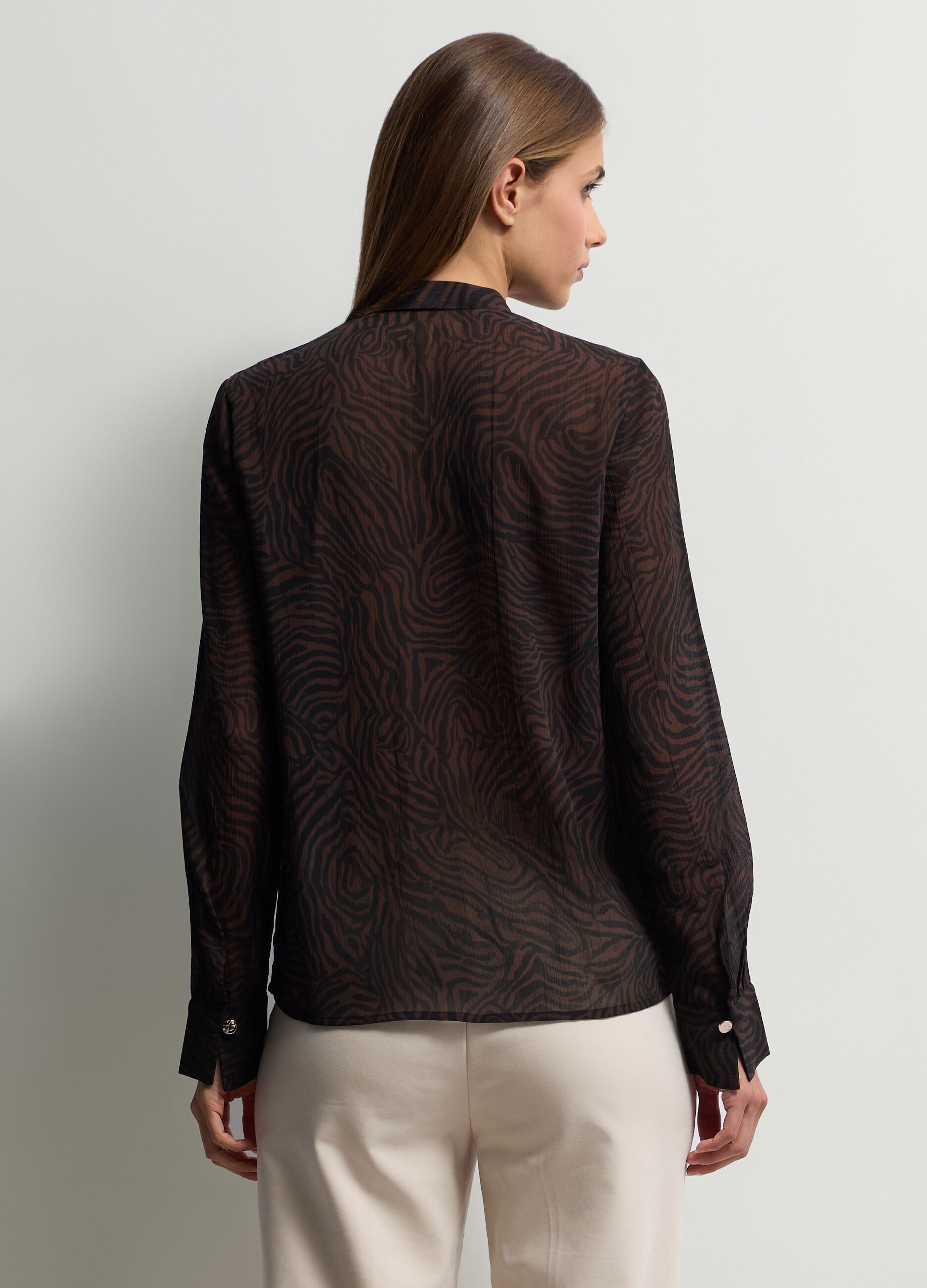 Camicia Fit Regular con scollo con fiocco donna_1
