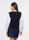 Tricot misto viscosa con inserto camicia donna_1