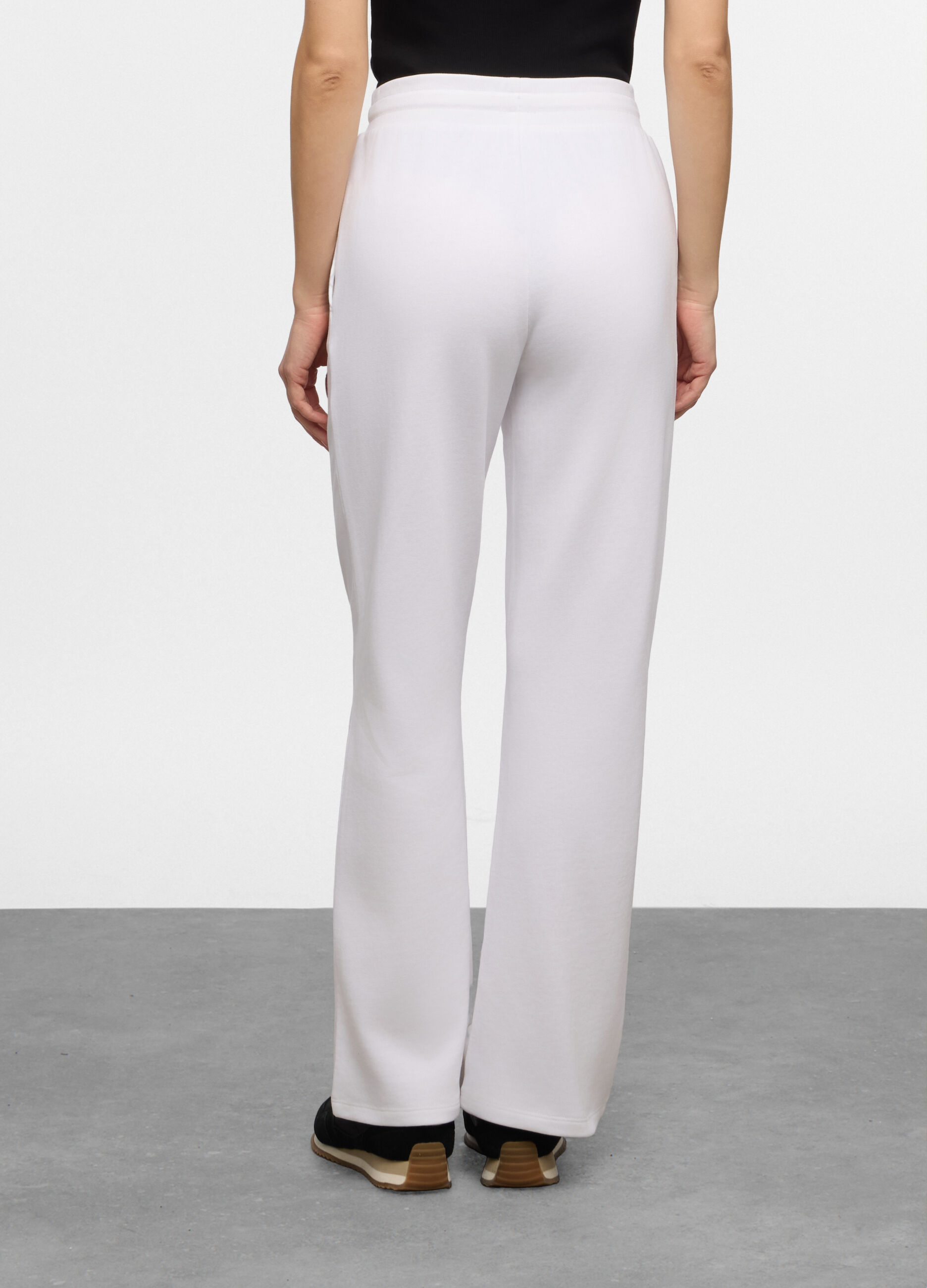 Jogger wide leg in french terry misto cotone donna_1