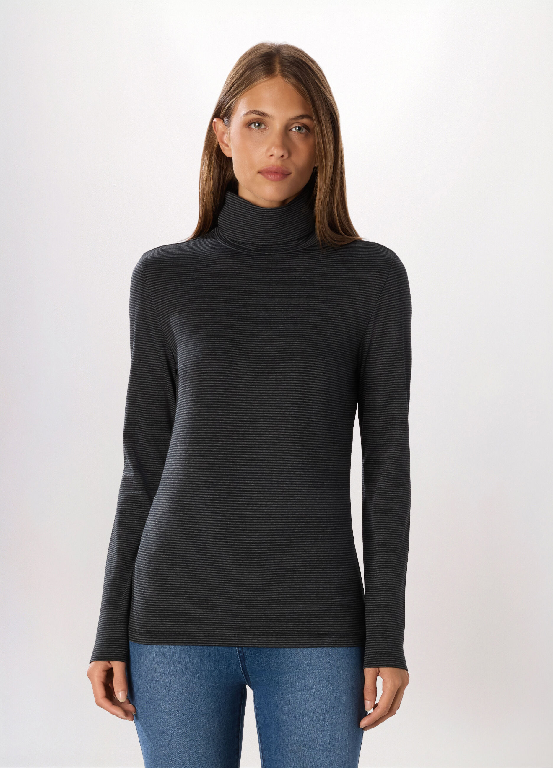 Lupetto in jersey di cotone stretch donna_0