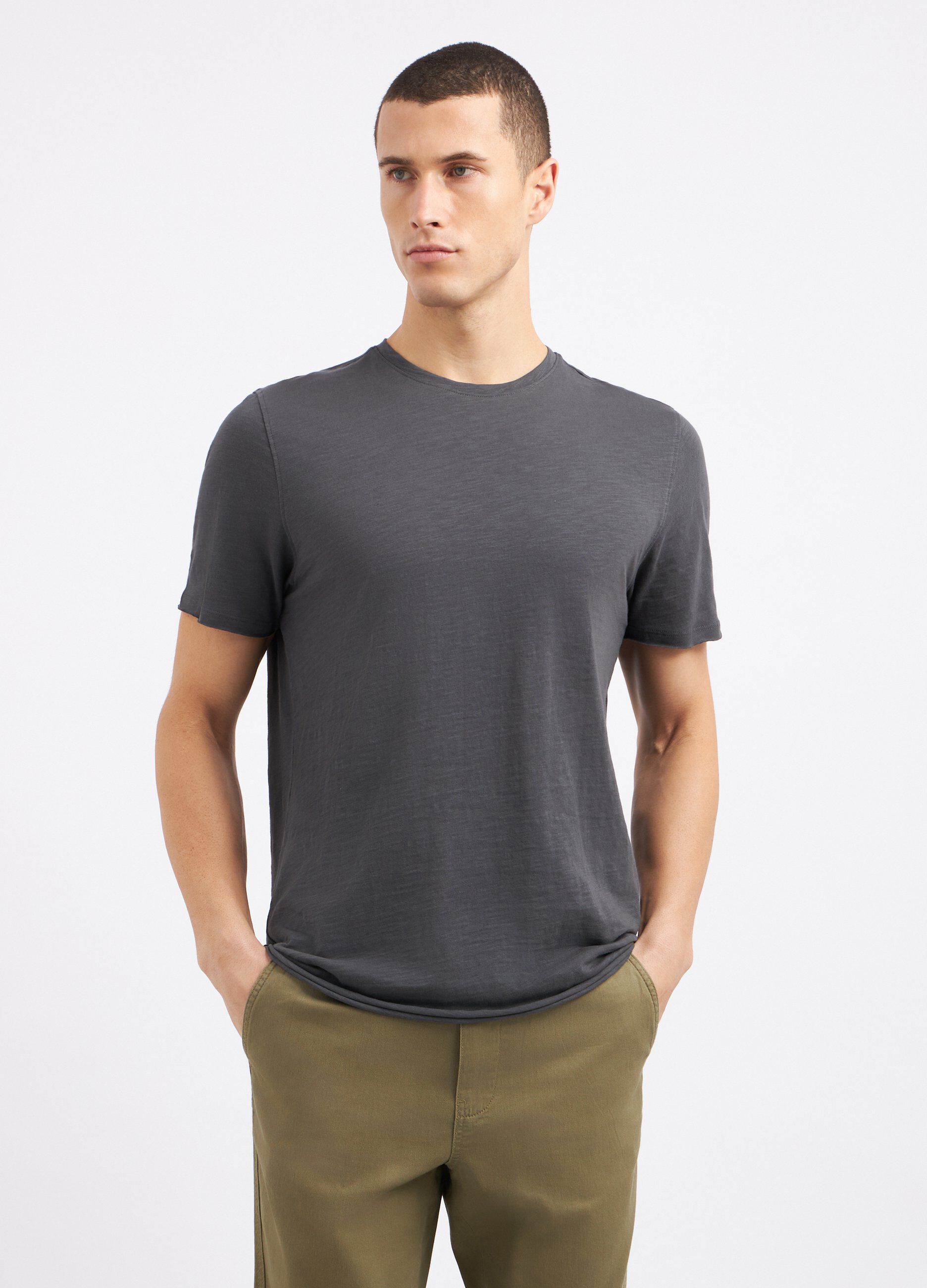 T-shirt in puro cotone slub uomo_0