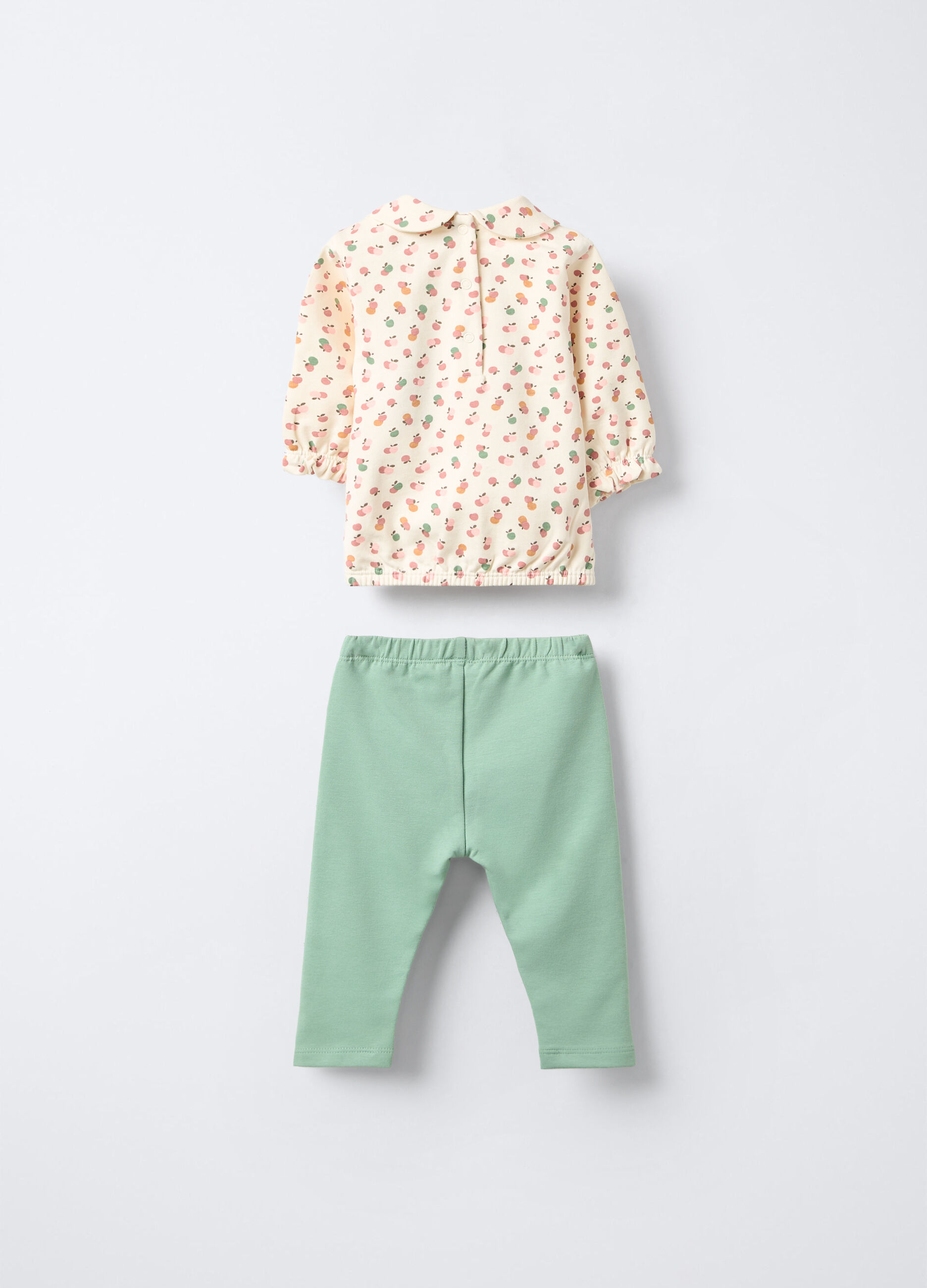 Jogging set in cotone garzato stretch neonata_1