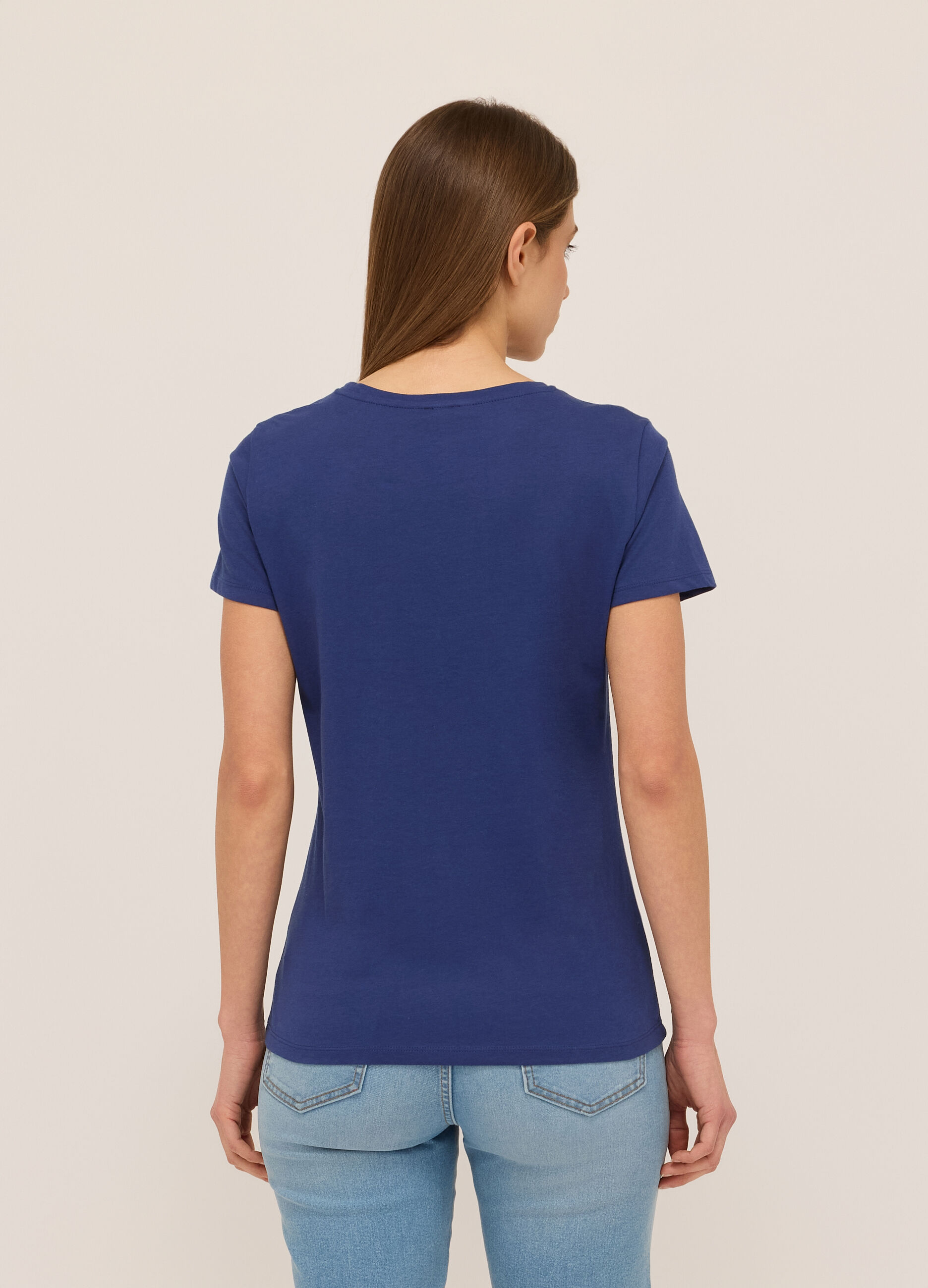 T-shirt in jersey di puro cotone donna_1