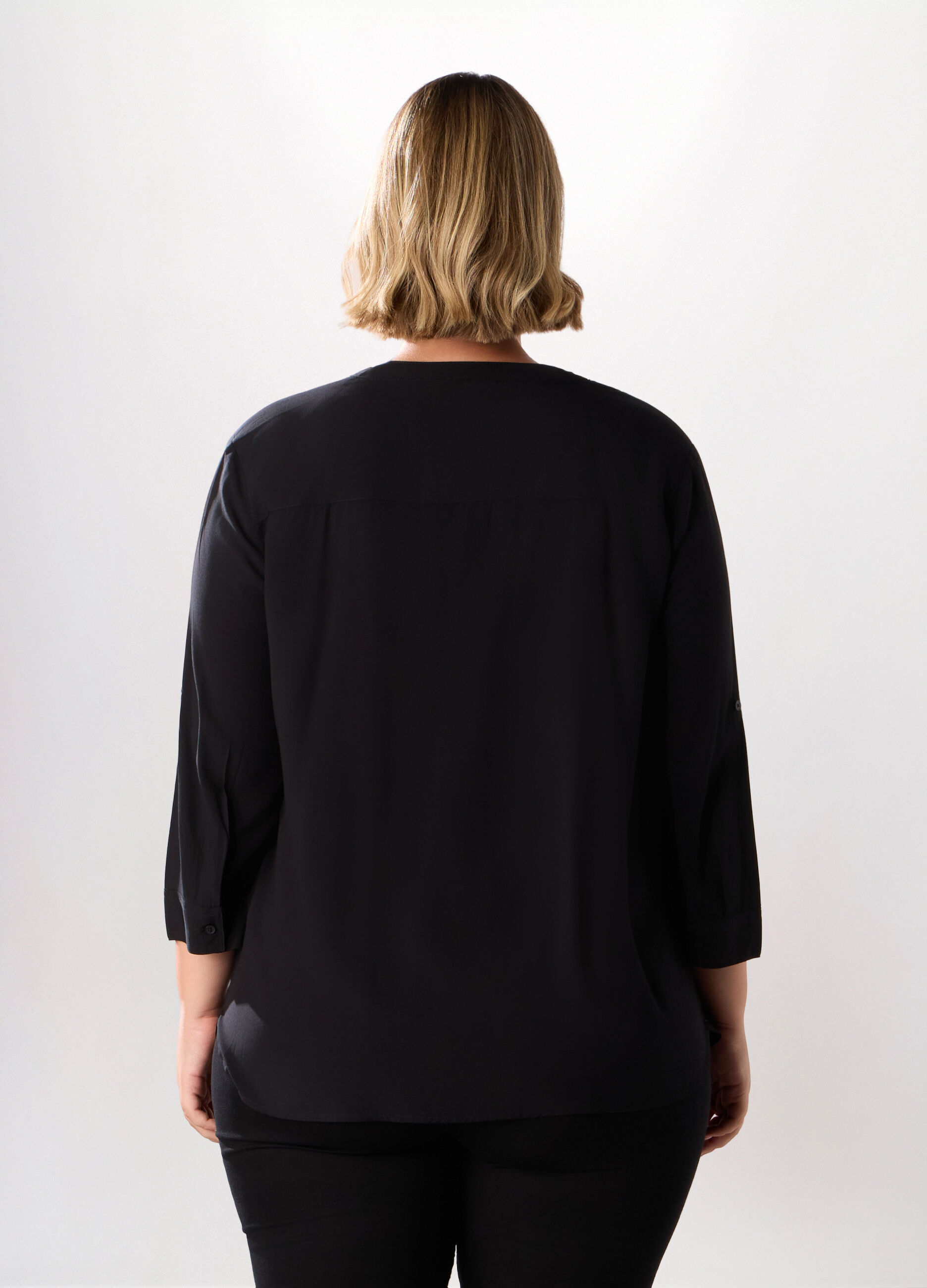 Camicetta in viscosa con maniche a 3/4 donna curvy_1