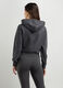 Felpa cropped in fleece di misto cotone donna_1