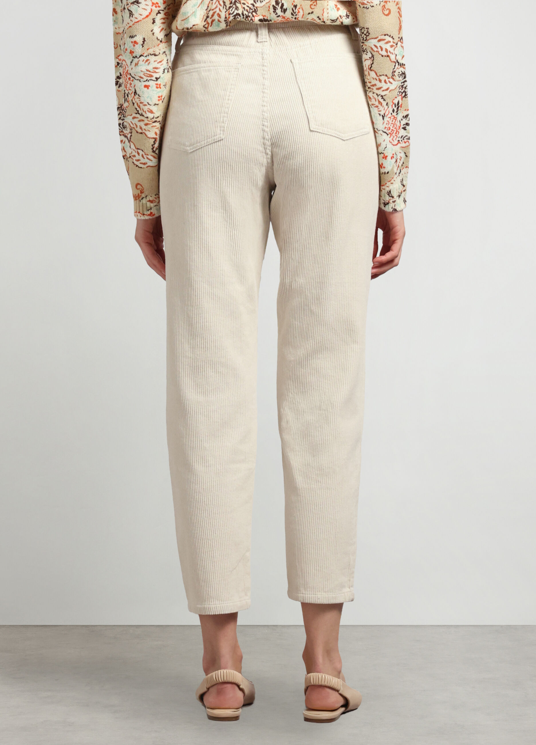 Pantaloni in costina di puro cotone donna_1