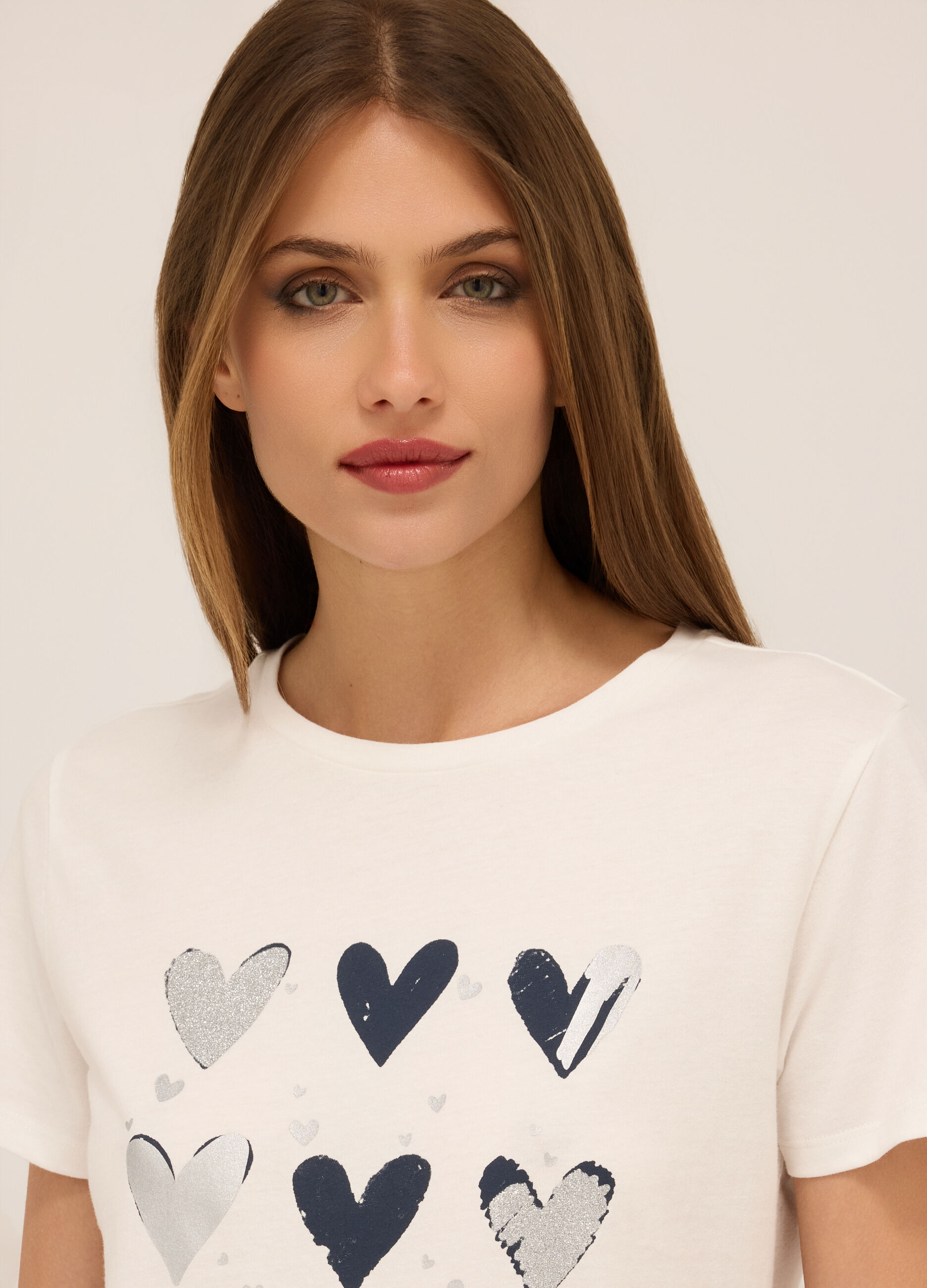 T-shirt in jersey di puro cotone donna_2