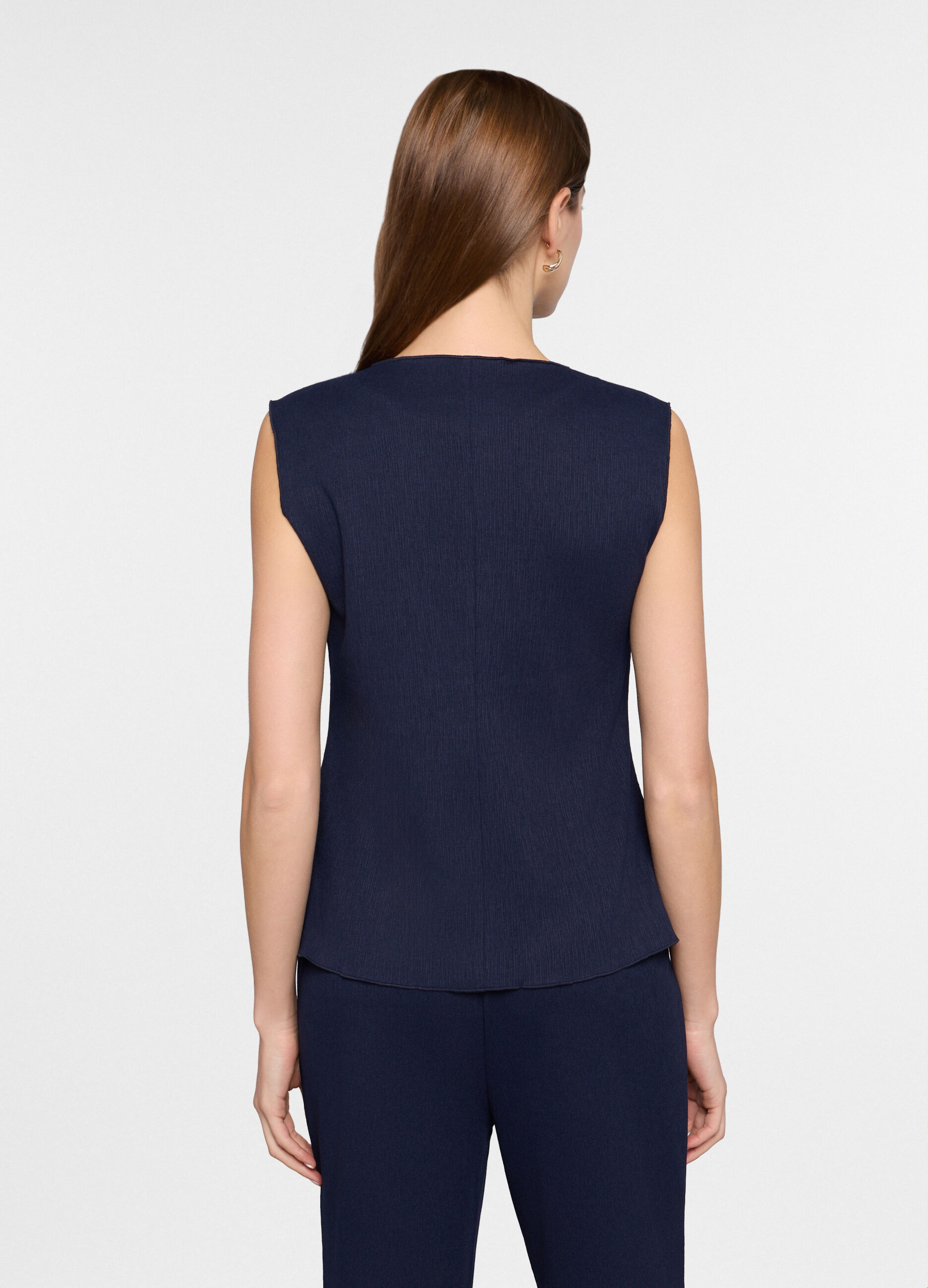 Gilet crinkle in maglia stretch donna_1