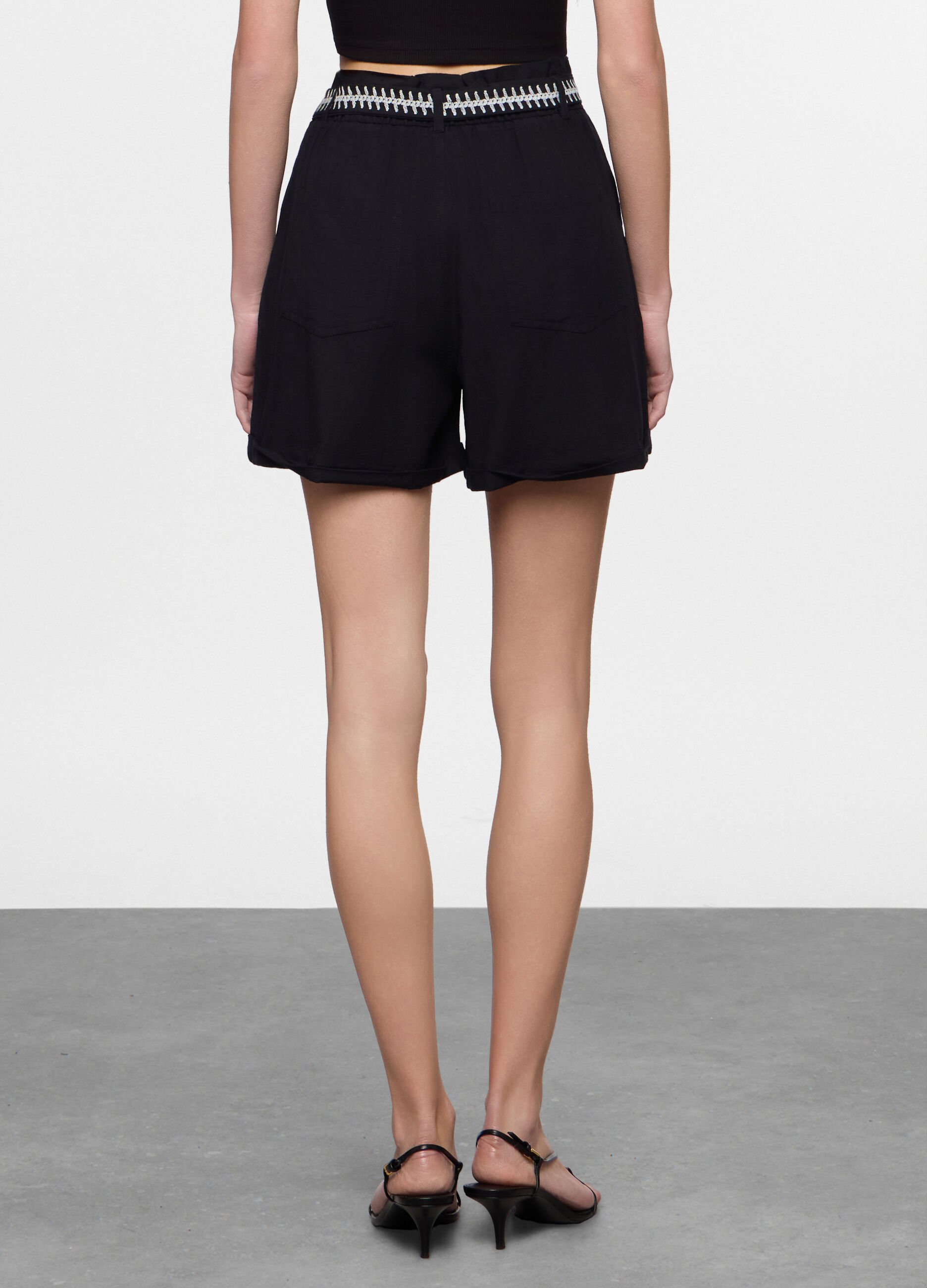 Shorts misto lino fit relaxed donna_1