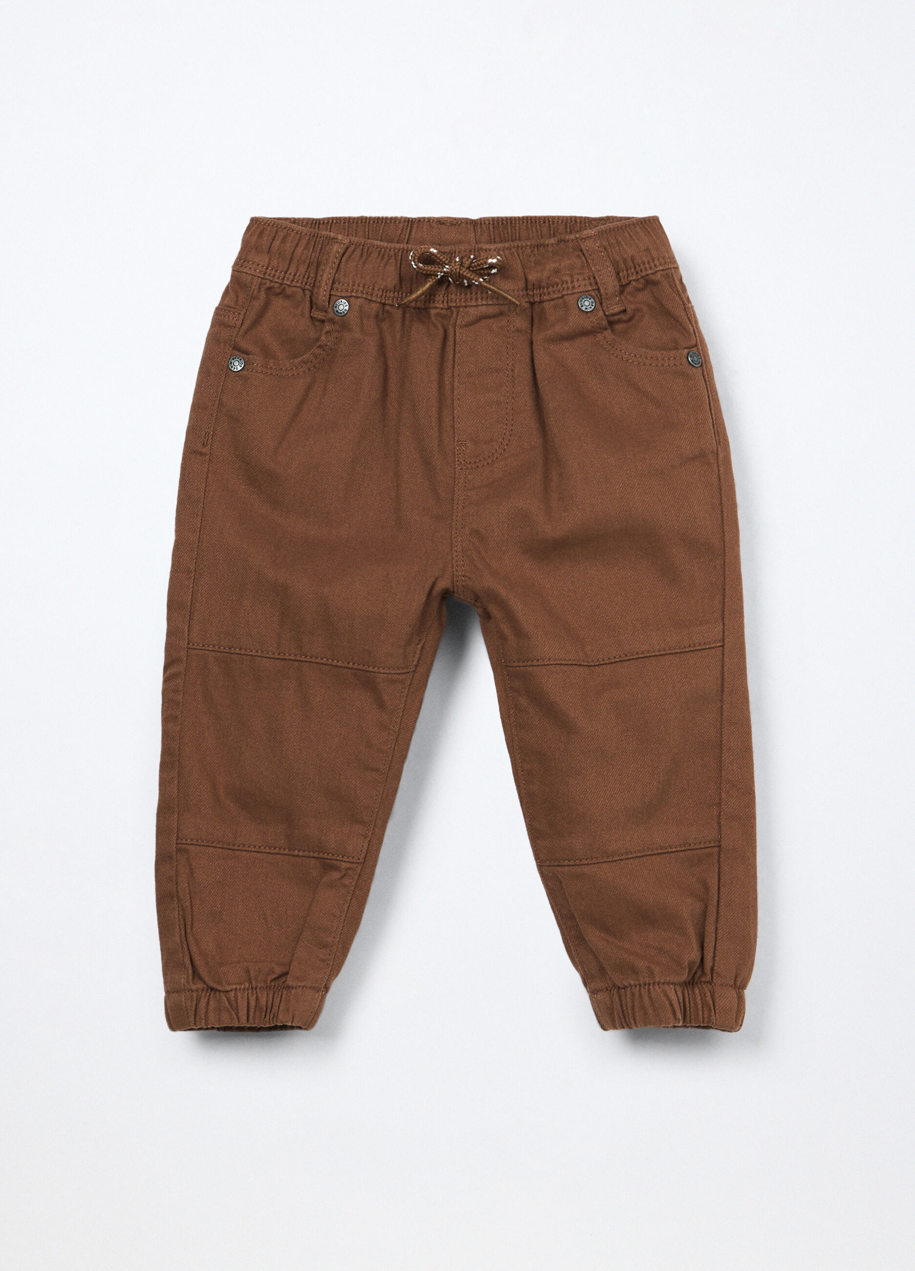 Jogger in twill di cotone stretch neonato_0