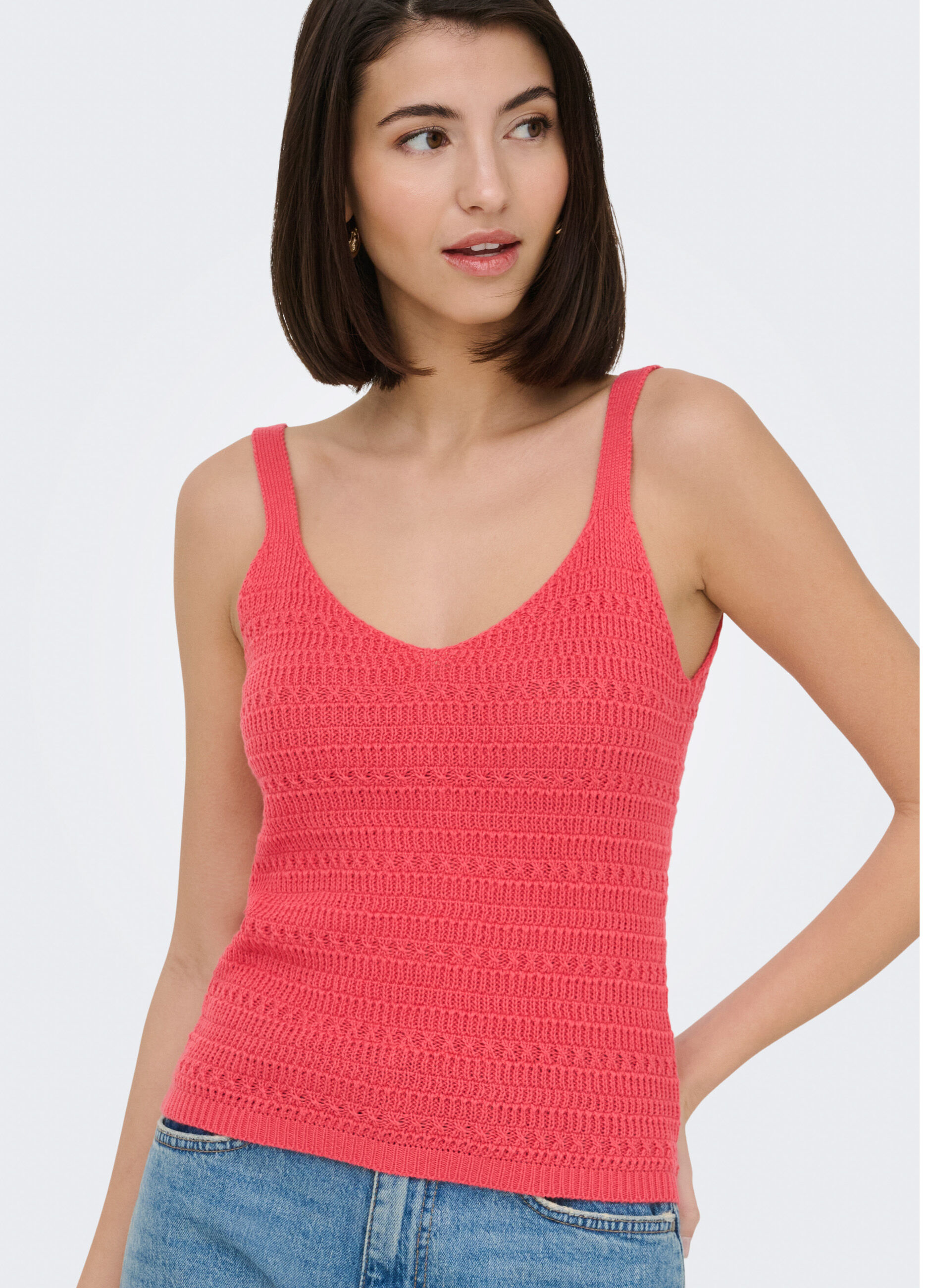 Top in maglia con scollo a V_4