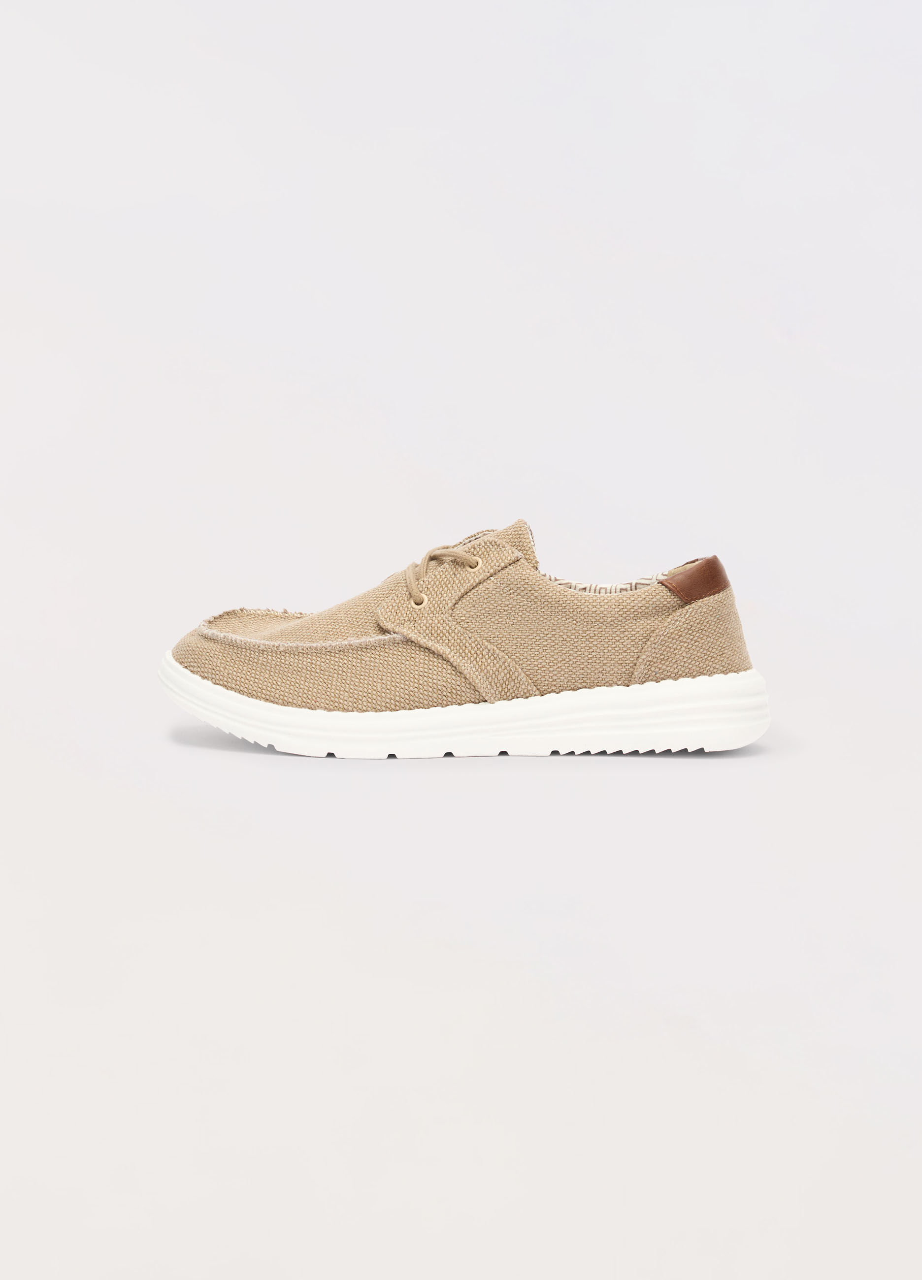 Boat shoes in tela di cotone uomo_0