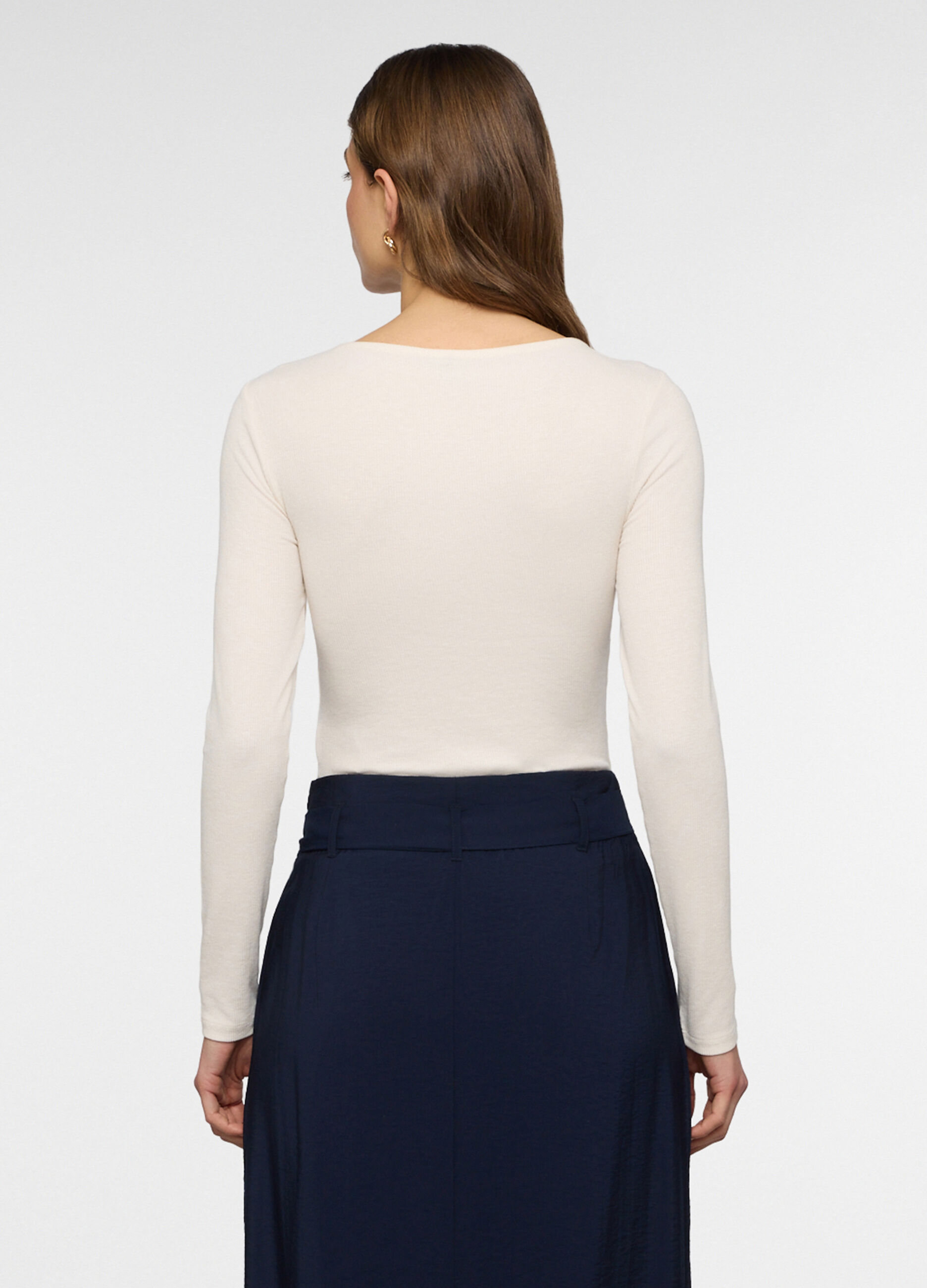 Body con scollo a barchetta stretch donna_1