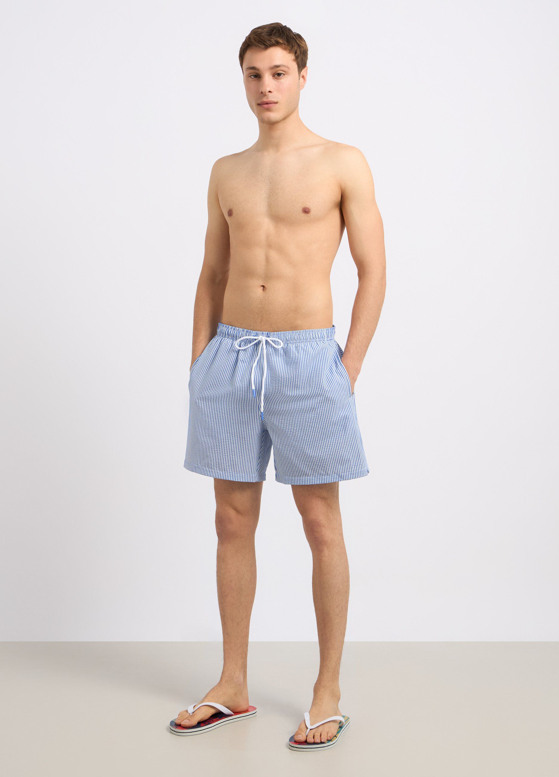 Costume shorts con motivo a righe uomo_0