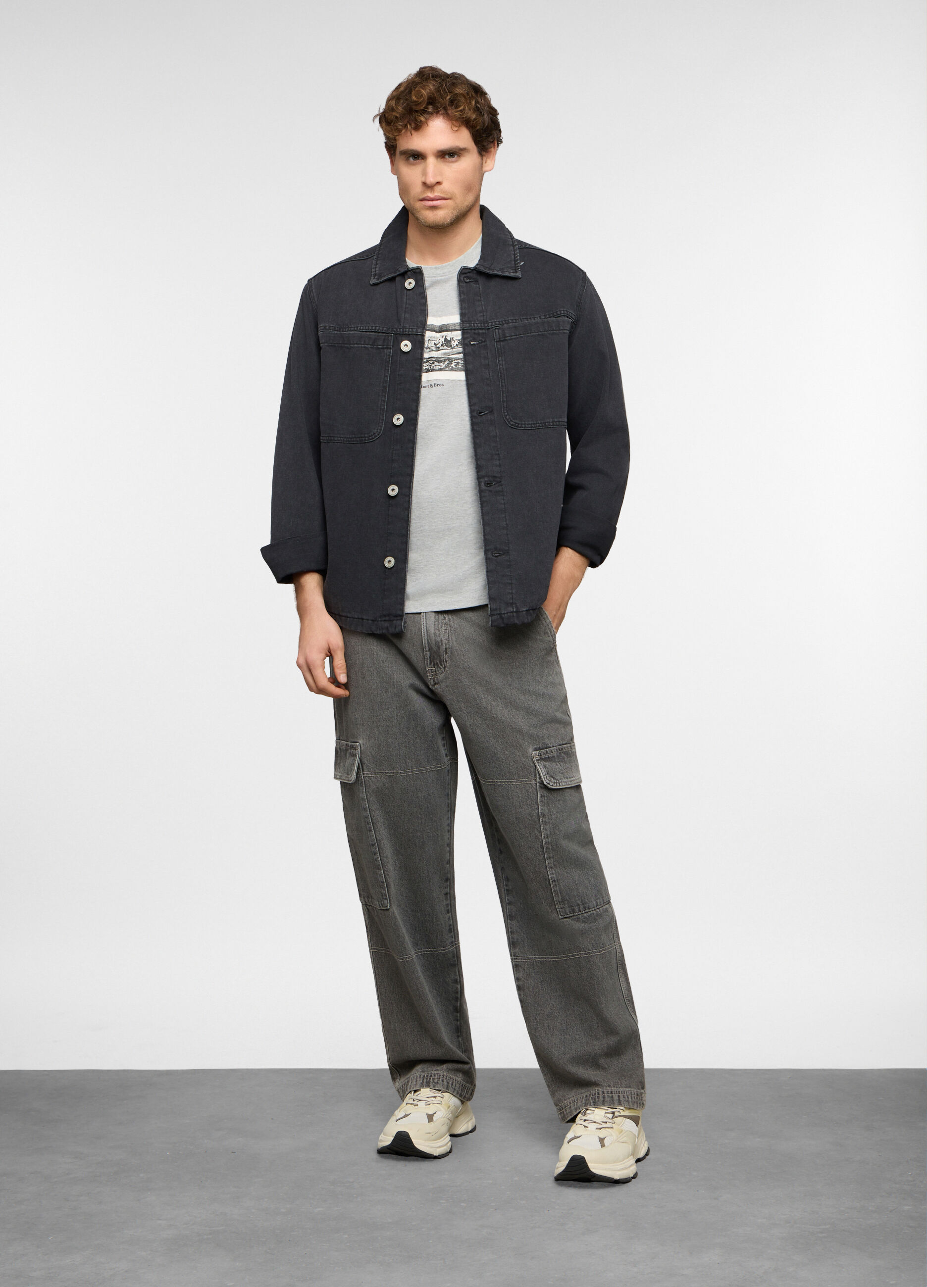 Giacca di jeans in puro cotone uomo_0