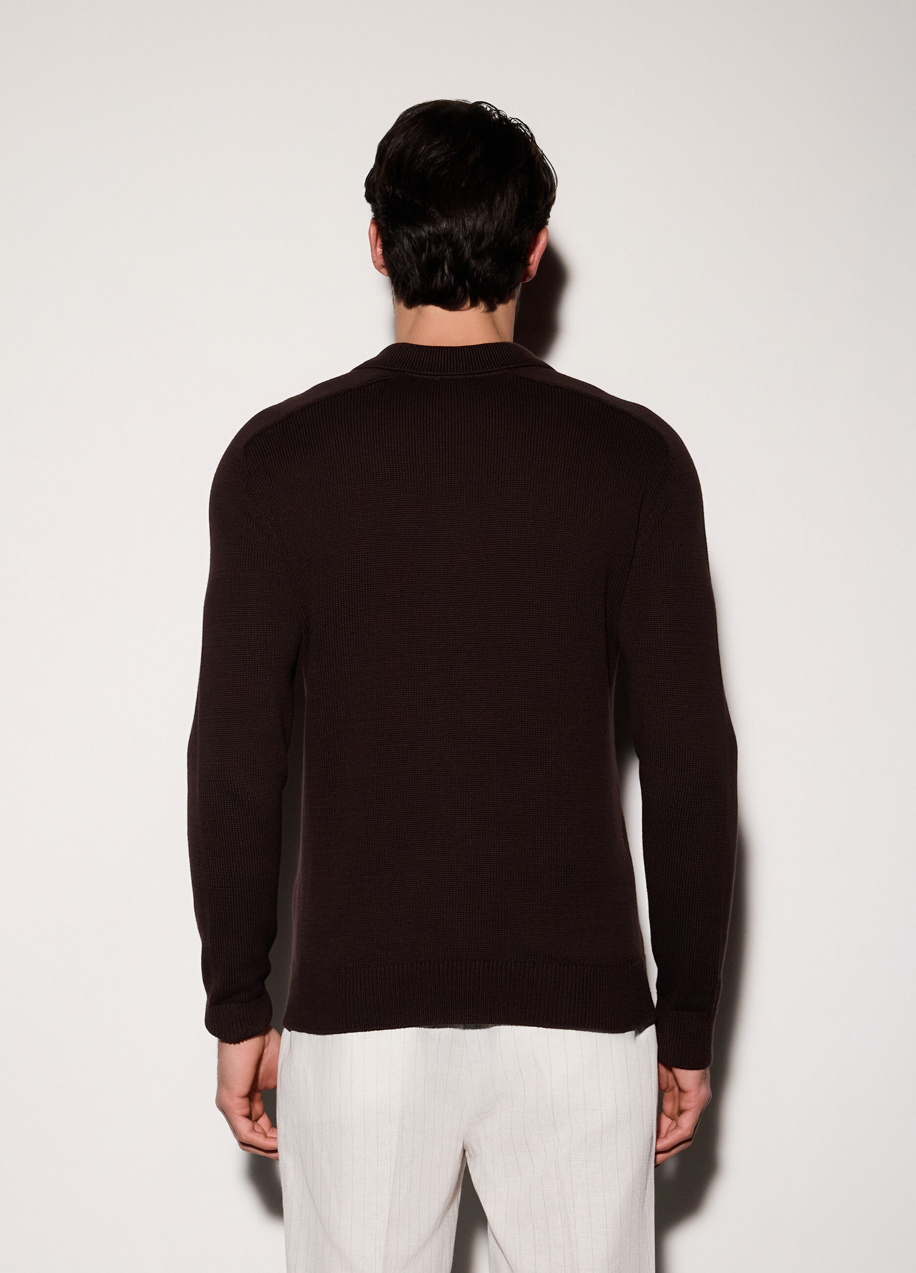 Polo a maniche lunghe in cotone uomo_1