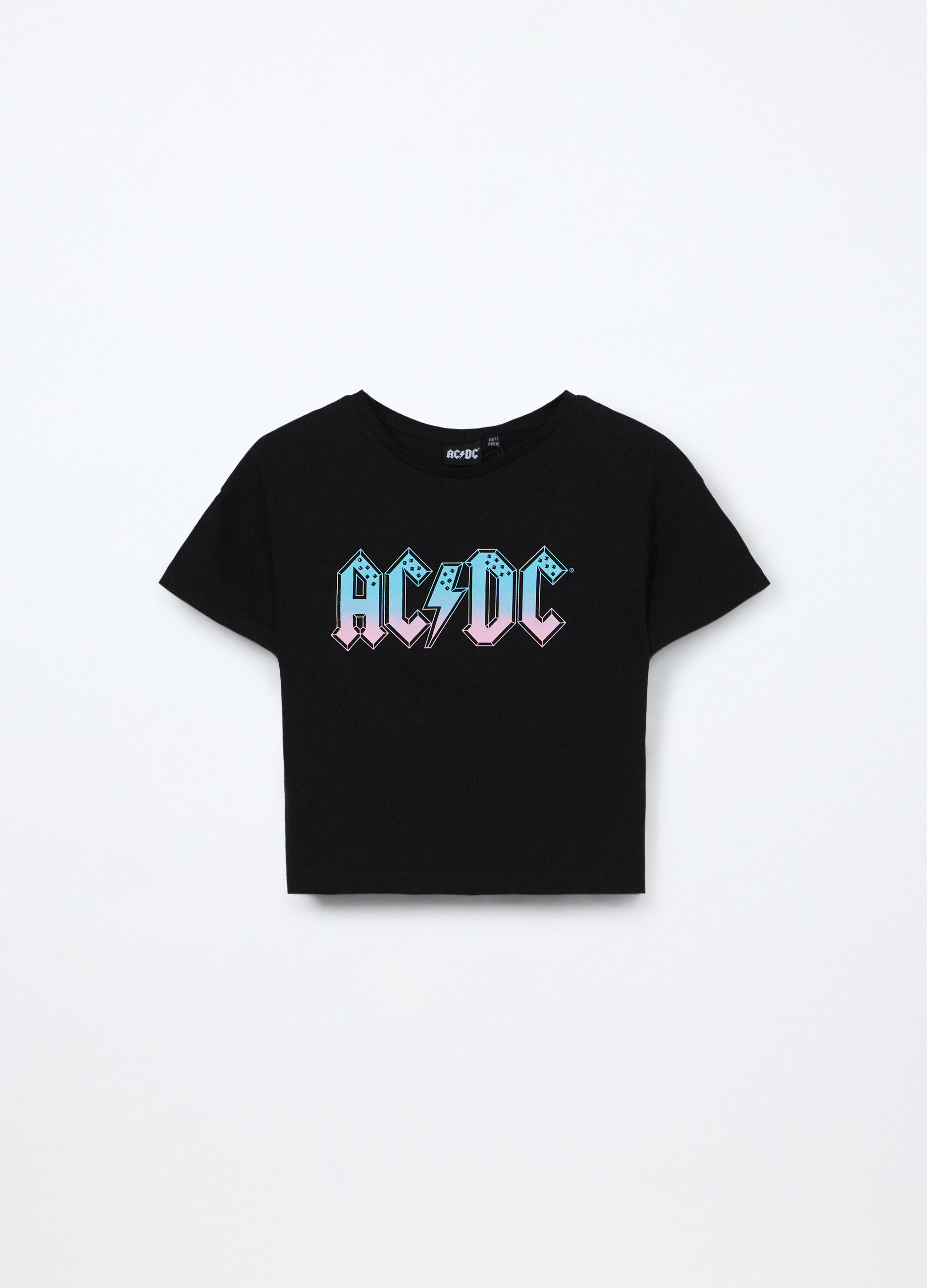 T-shirt AC/DC in jersey di puro cotone ragazza_0