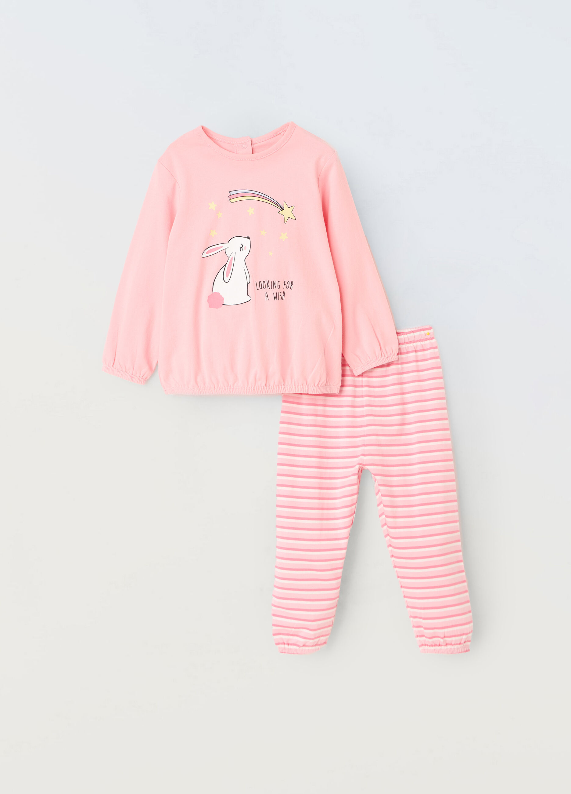 Set pigiama lungo in jersey di puro cotone neonata_0