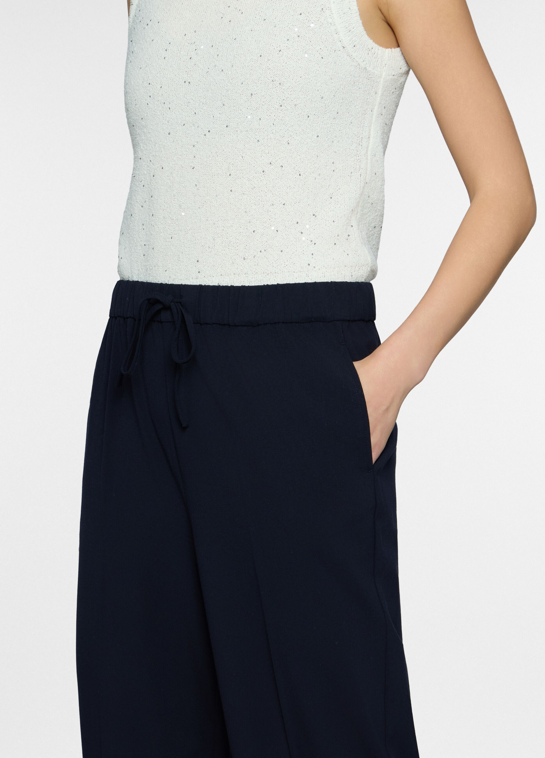 Pantaloni straight fit stretch donna _2