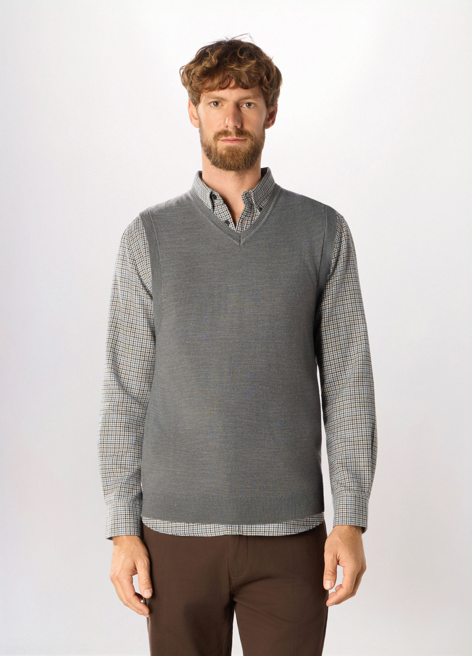 Gilet in maglia rasata uomo_0