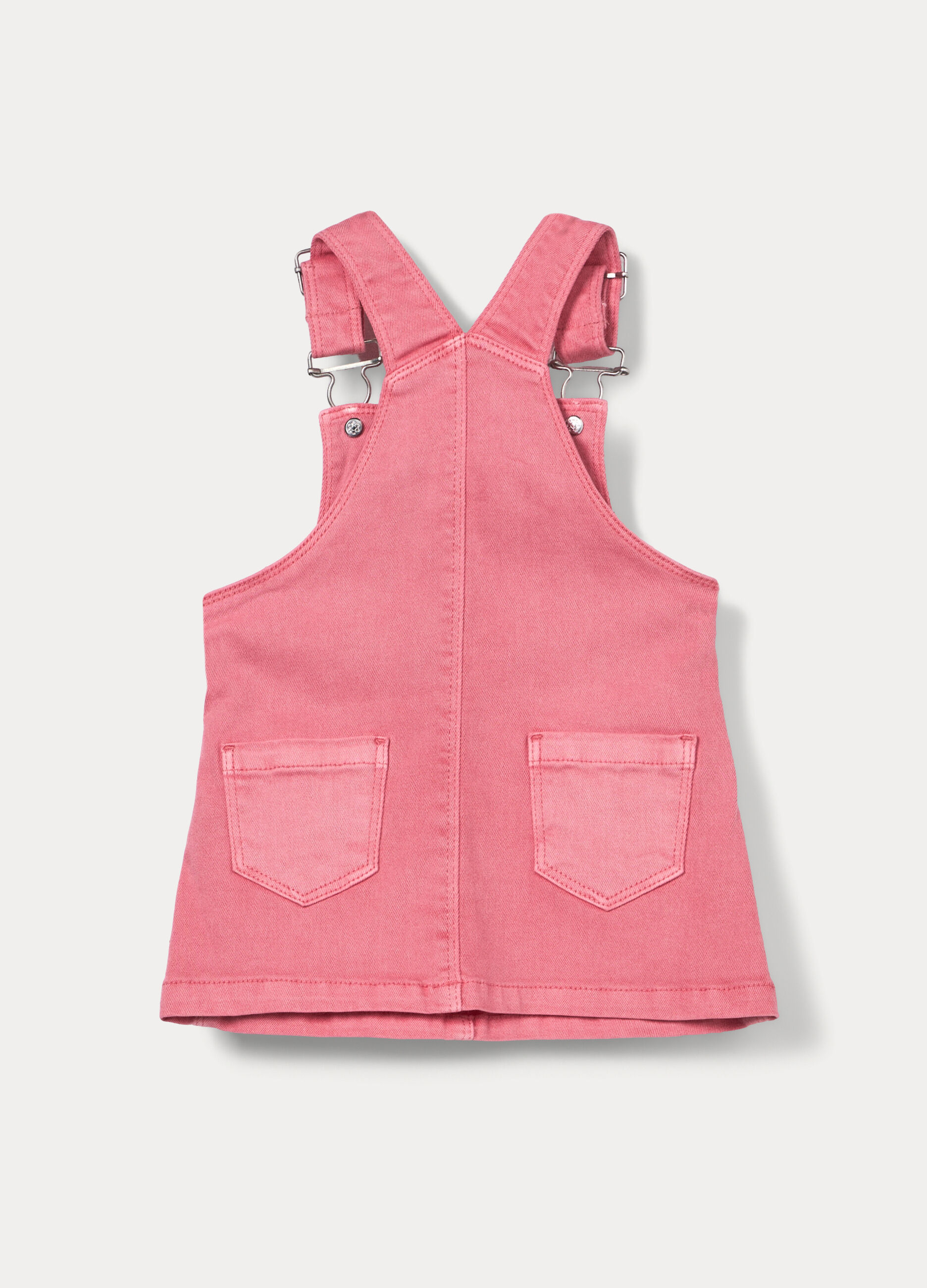 Vestito salopette in denim di cotone stretch neonata_1