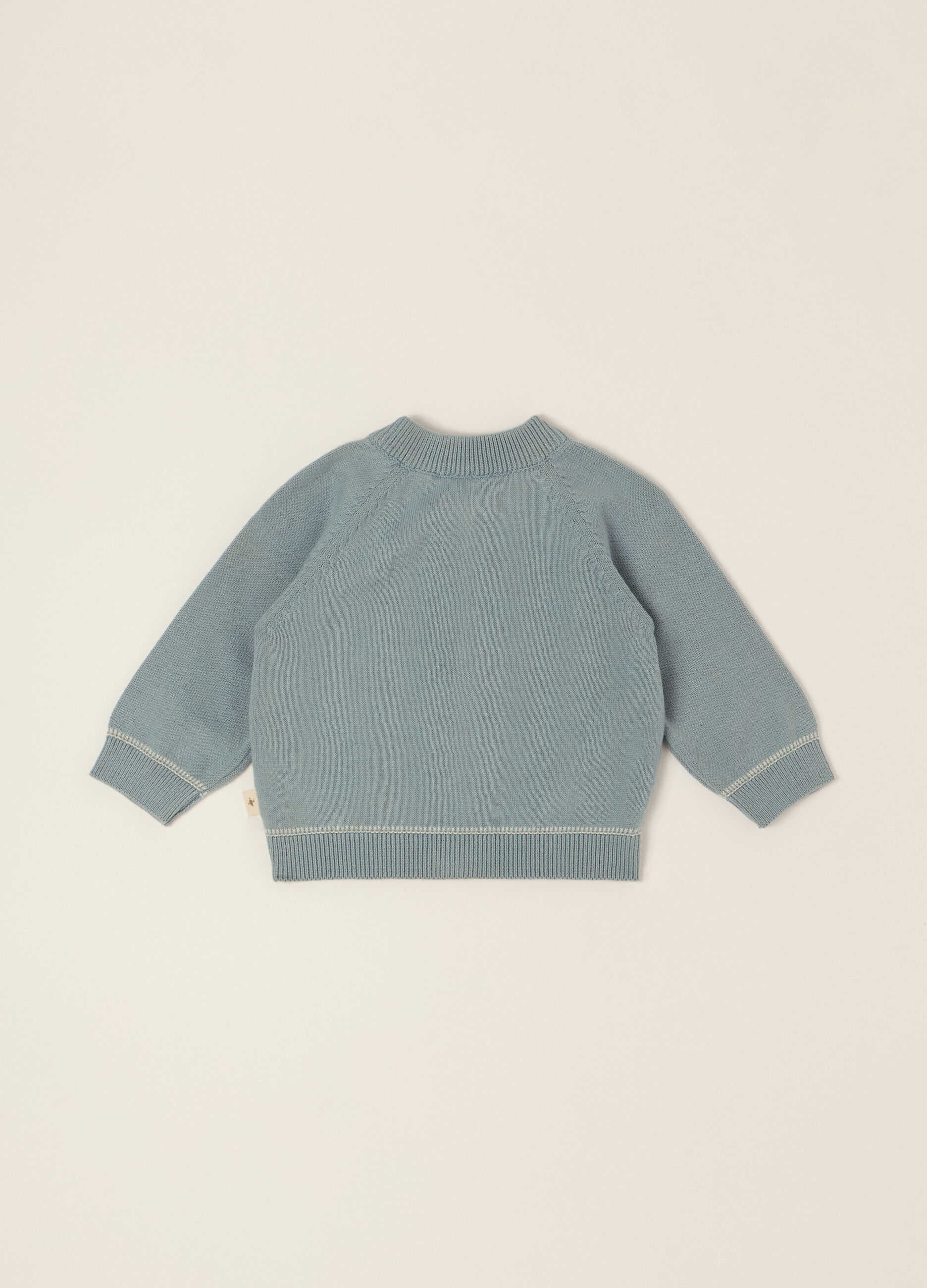 Cardigan azzurro in puro cotone_1