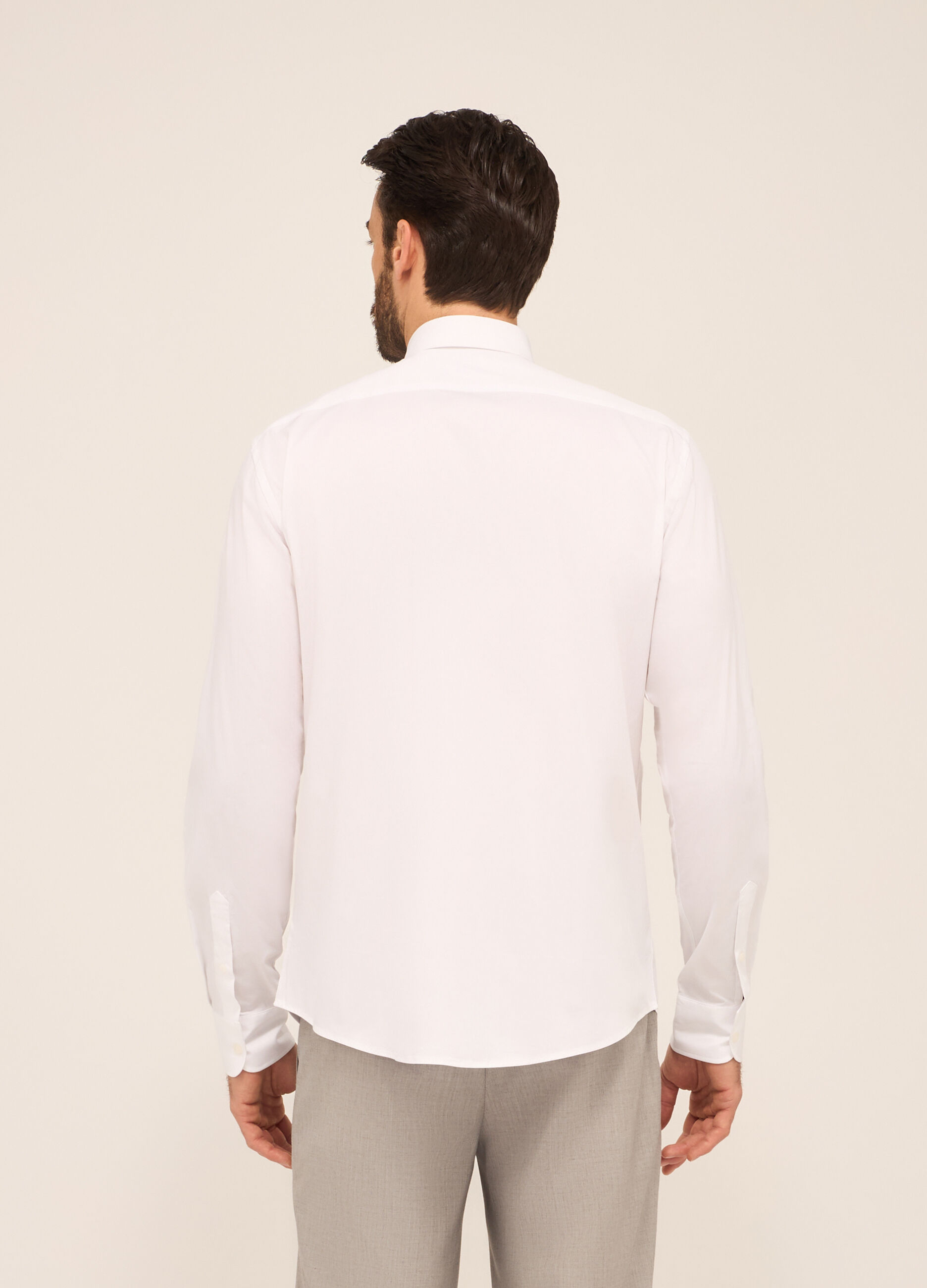 Camicia regular fit in cotone stretch uomo_1