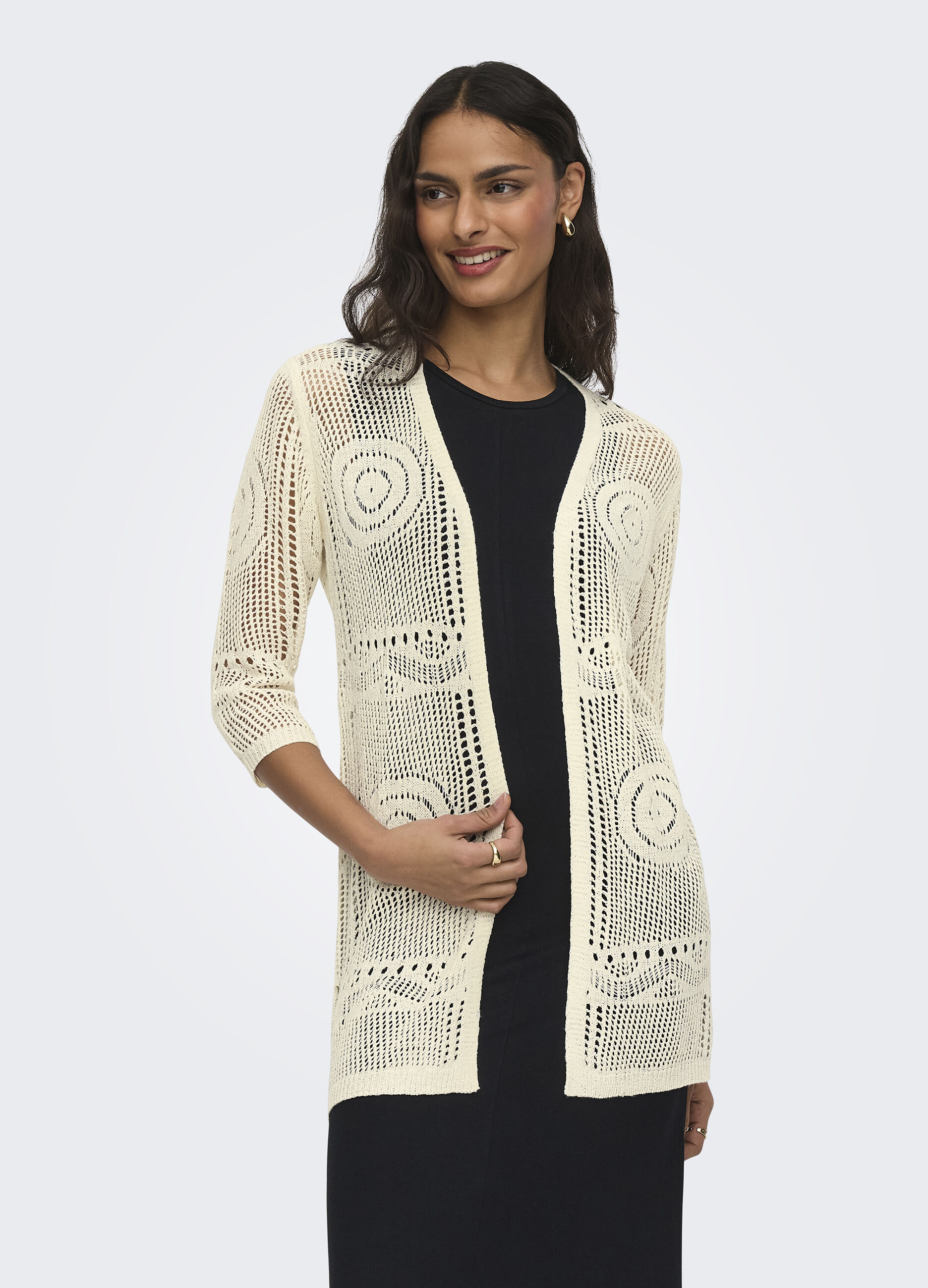 Cardigan in maglia con scollo a V_0