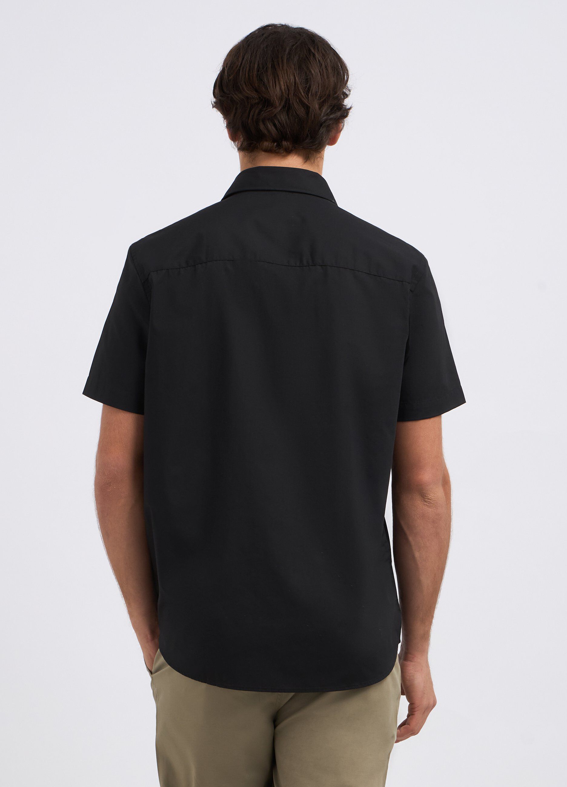 Camicia a maniche corte in misto cotone uomo_1