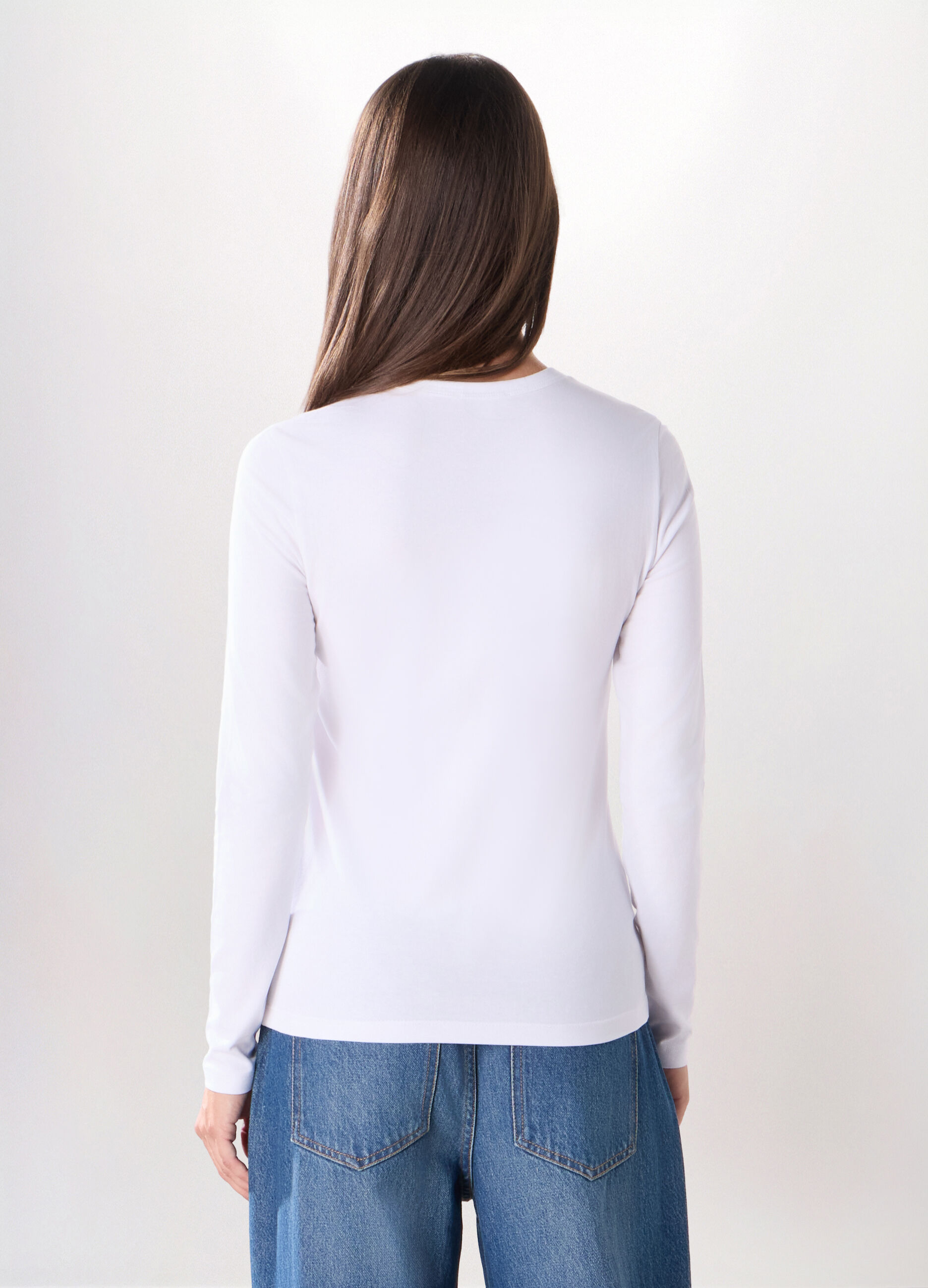 T-shirt in jersey di cotone stretch donna_1