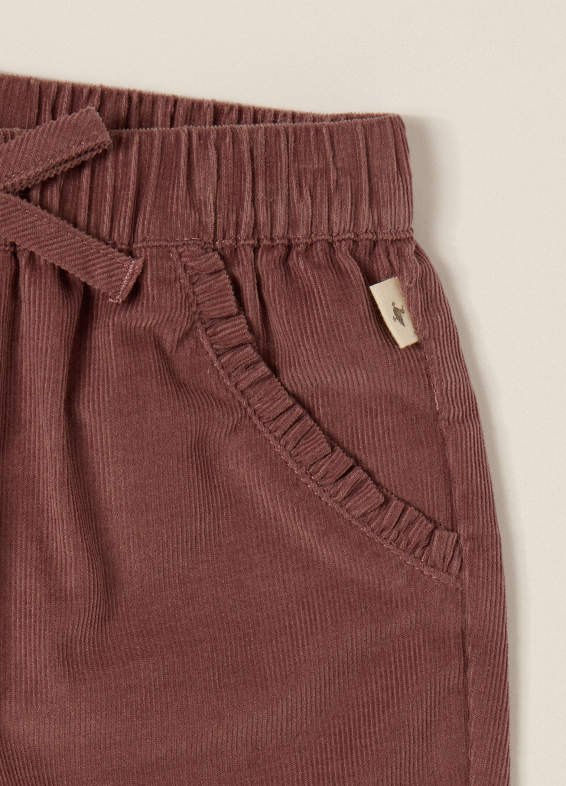 Pantaloni Invernali In Velluto Per Bambina, Foderati, Con Tasche Oblique, Elastico In Vita, Sotala