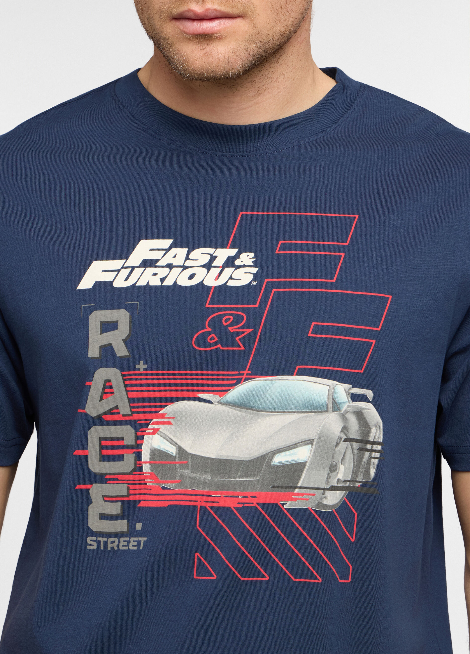 T-shirt girocollo con stampa Fast & Furious uomo_2