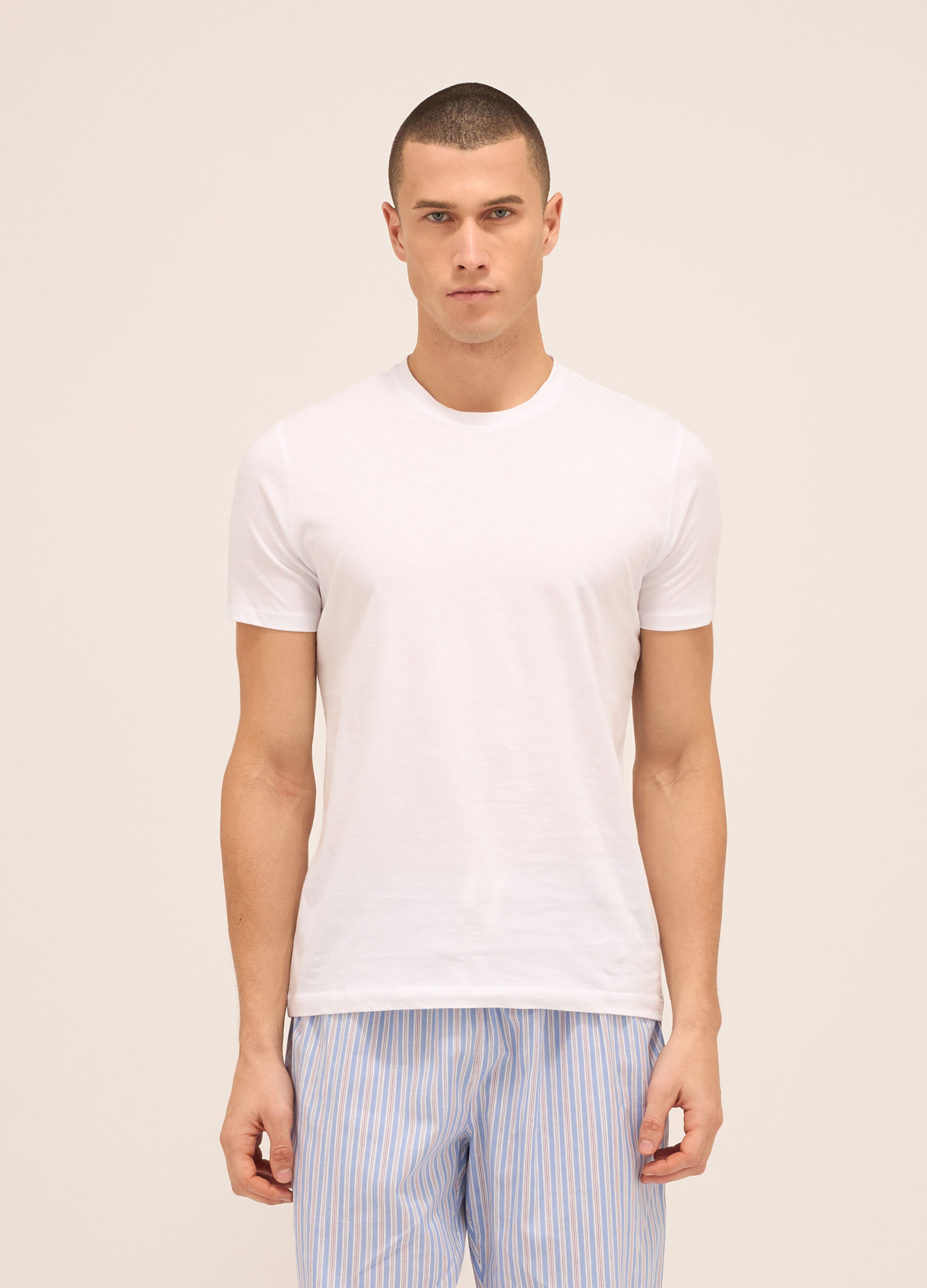 T-shirt girocollo in puro cotone uomo_0