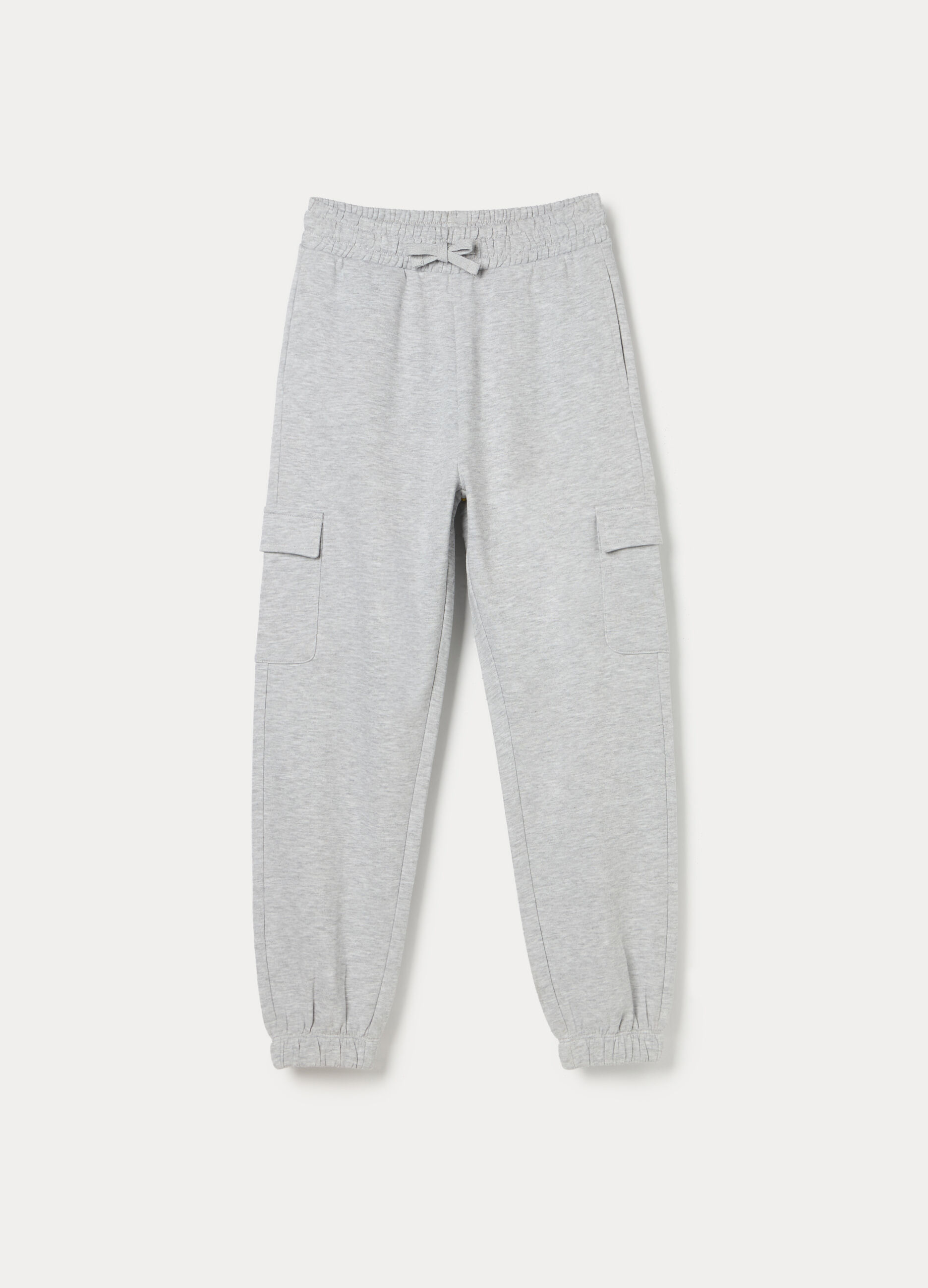 Pantaloni cargo in french terry di puro cotone ragazza_0