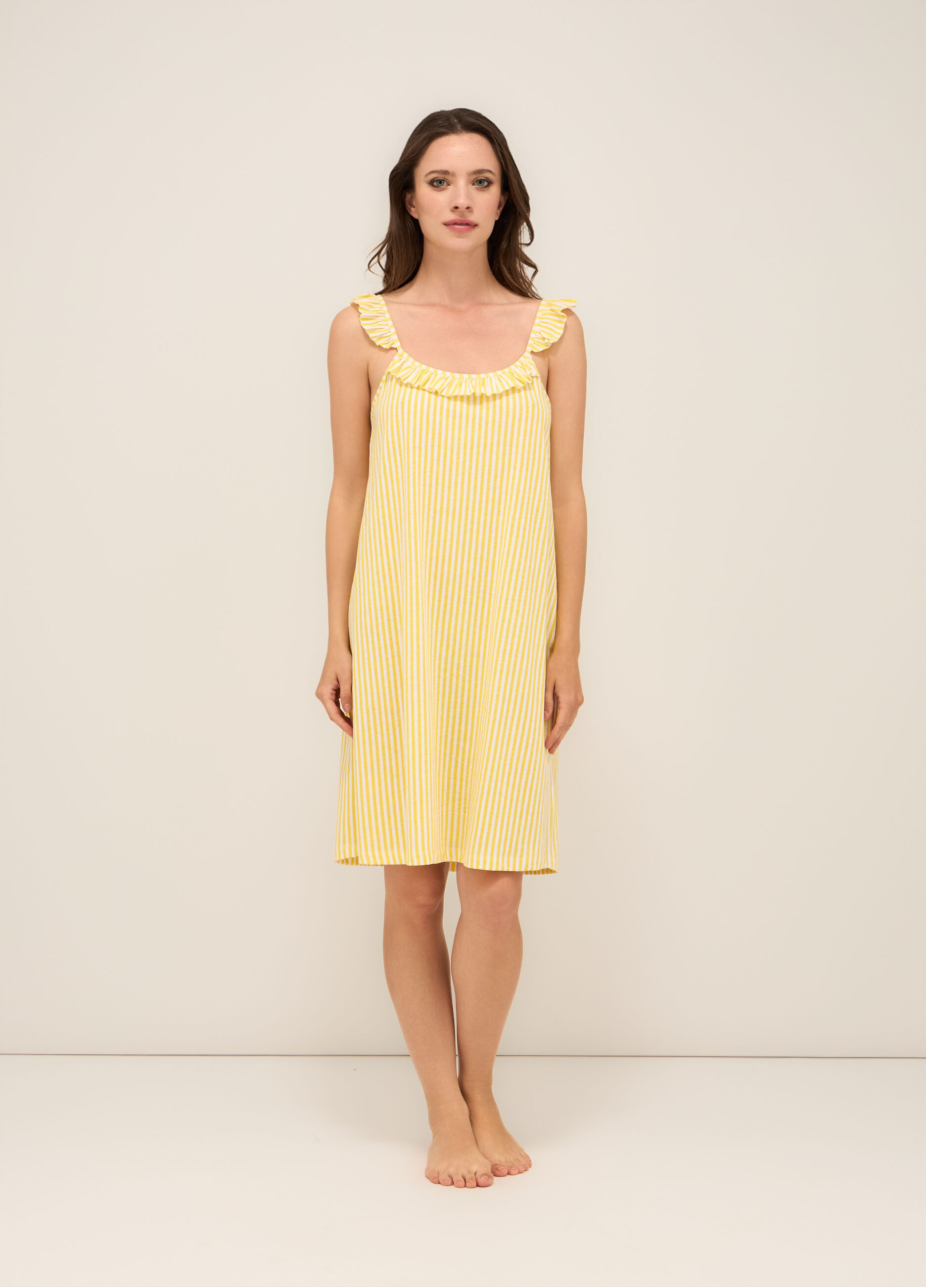 Camicia da notte in jersey di puro cotone donna_0