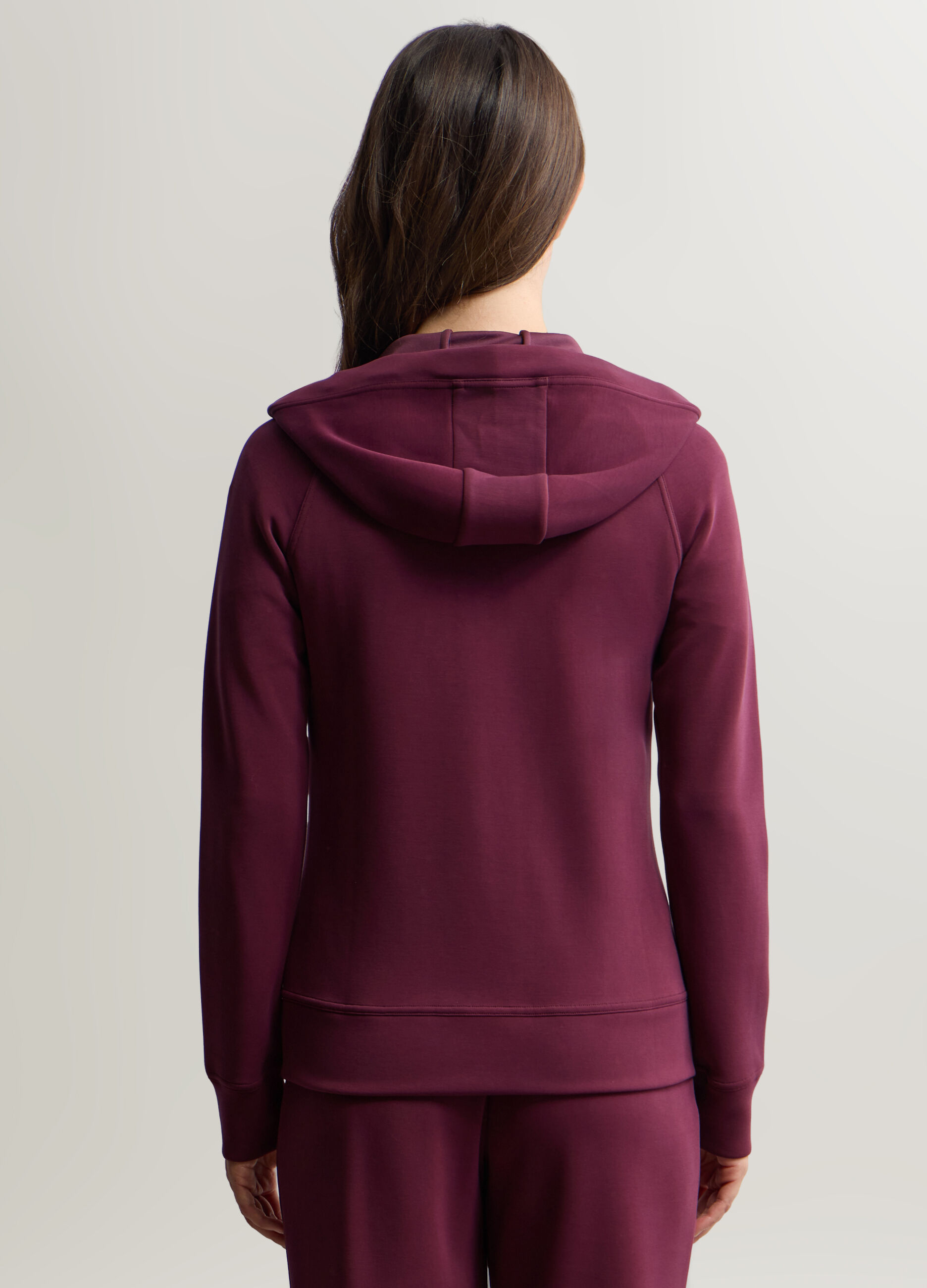 Felpa misto modal stretch con cappuccio donna_1