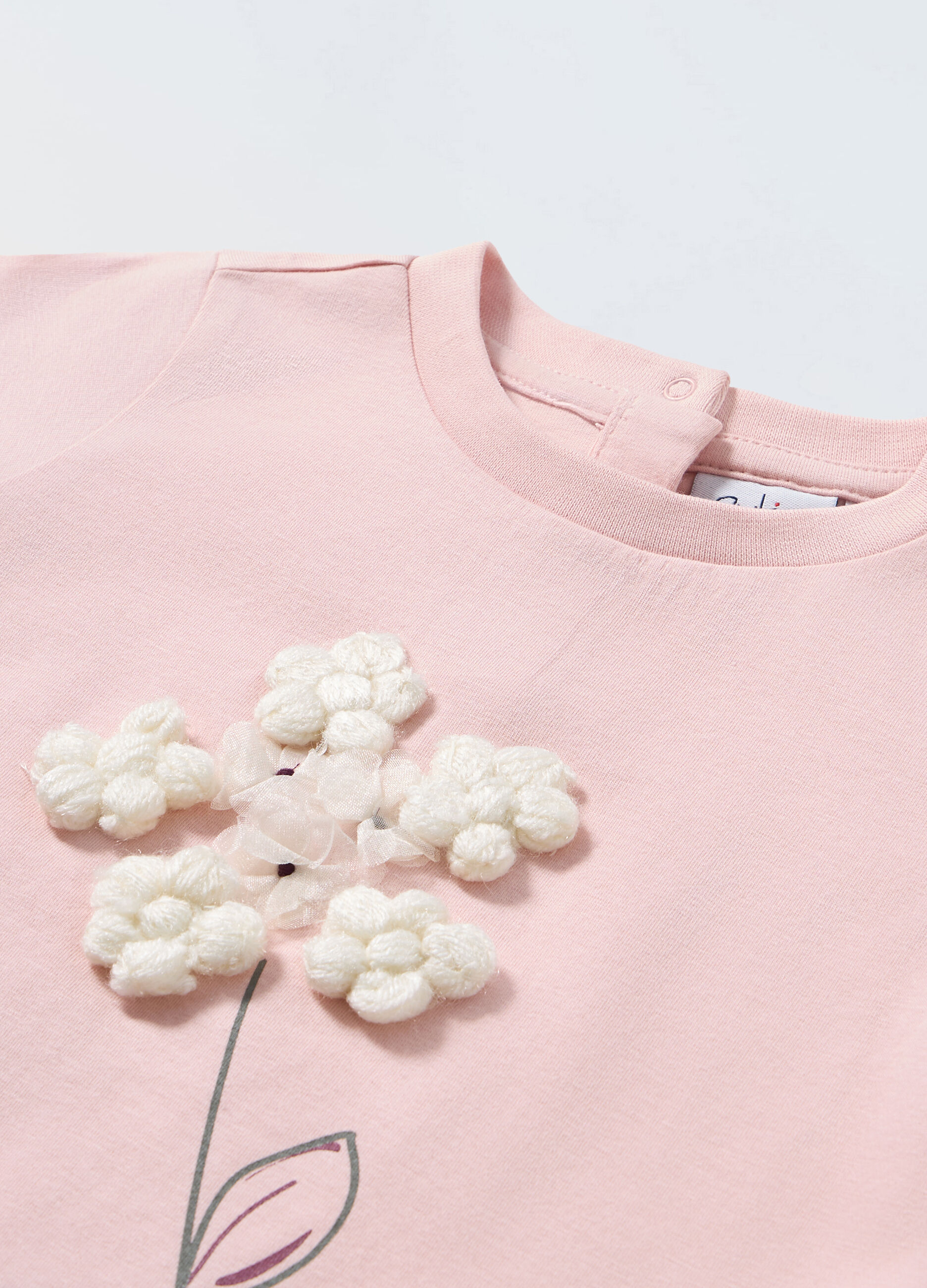 T-shirt in cotone stretch neonata_1