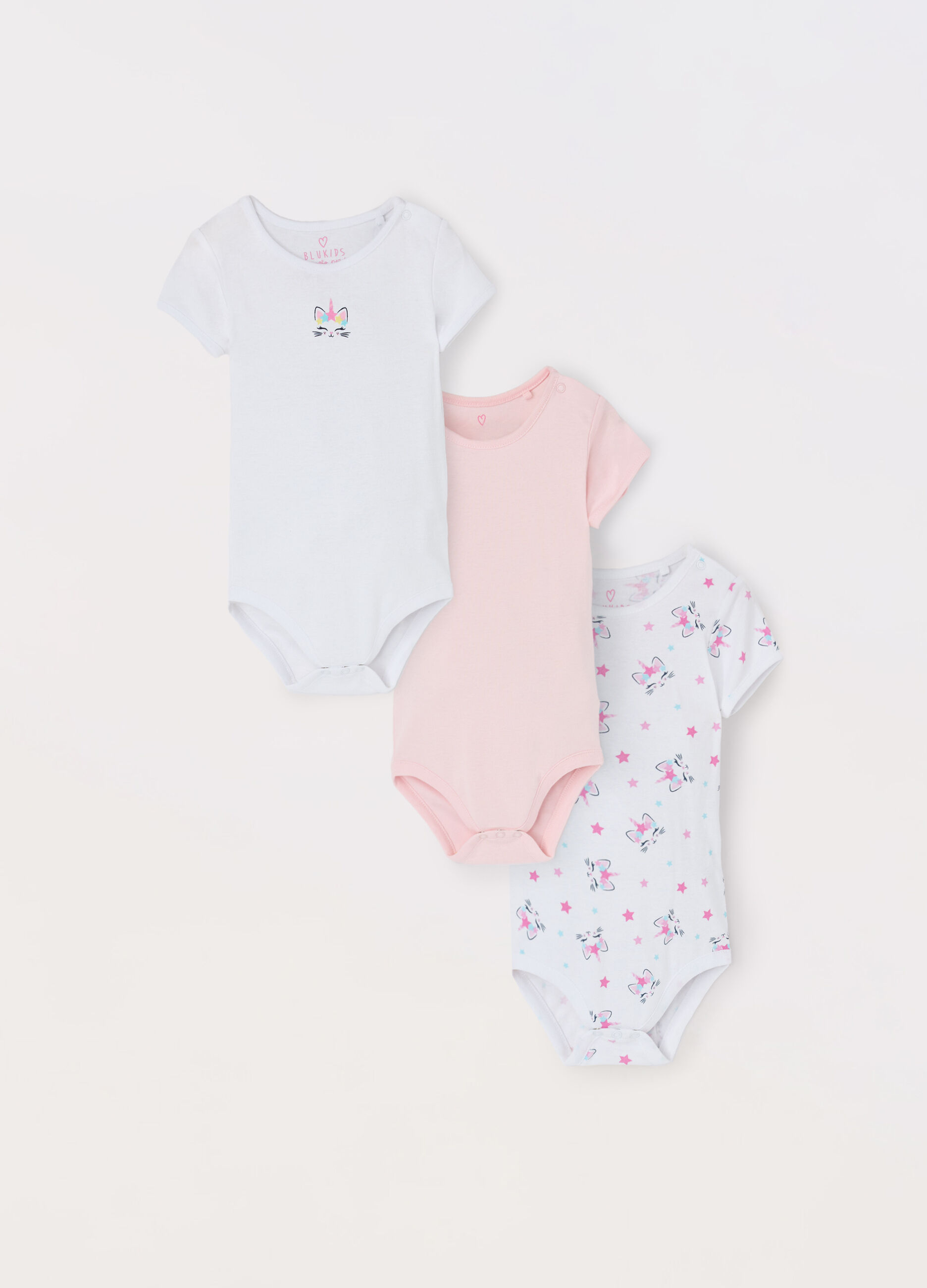 Pack 3 body in puro cotone organico neonata