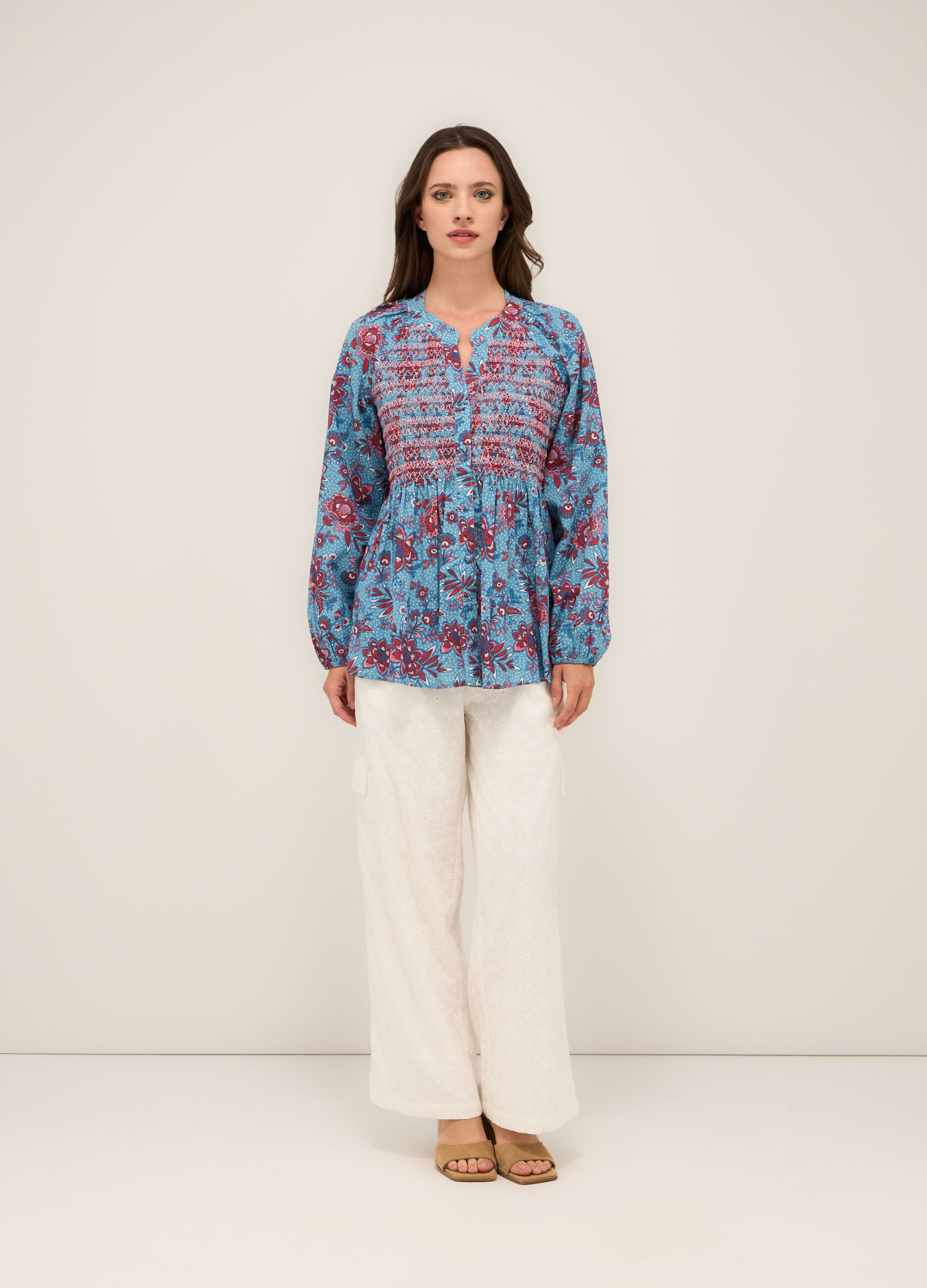 Pantaloni in sangallo di puro cotone donna_0