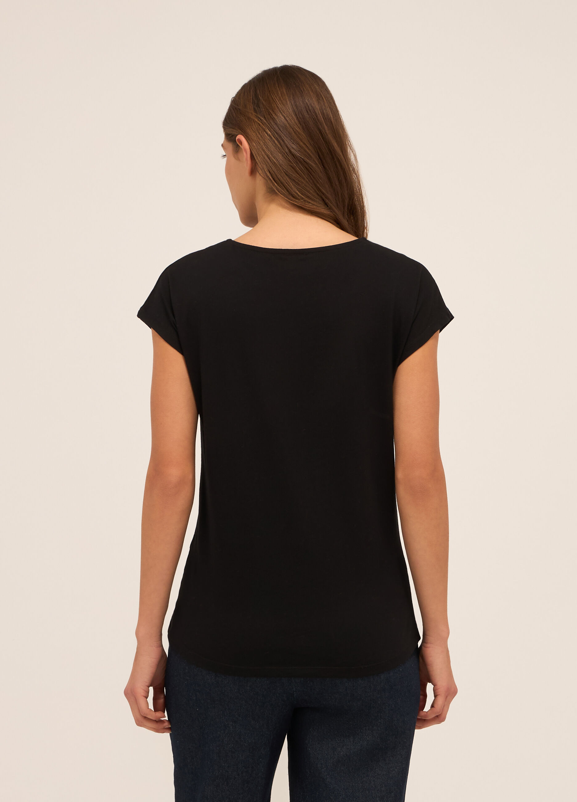 T-shirt in jersey di puro cotone donna_1