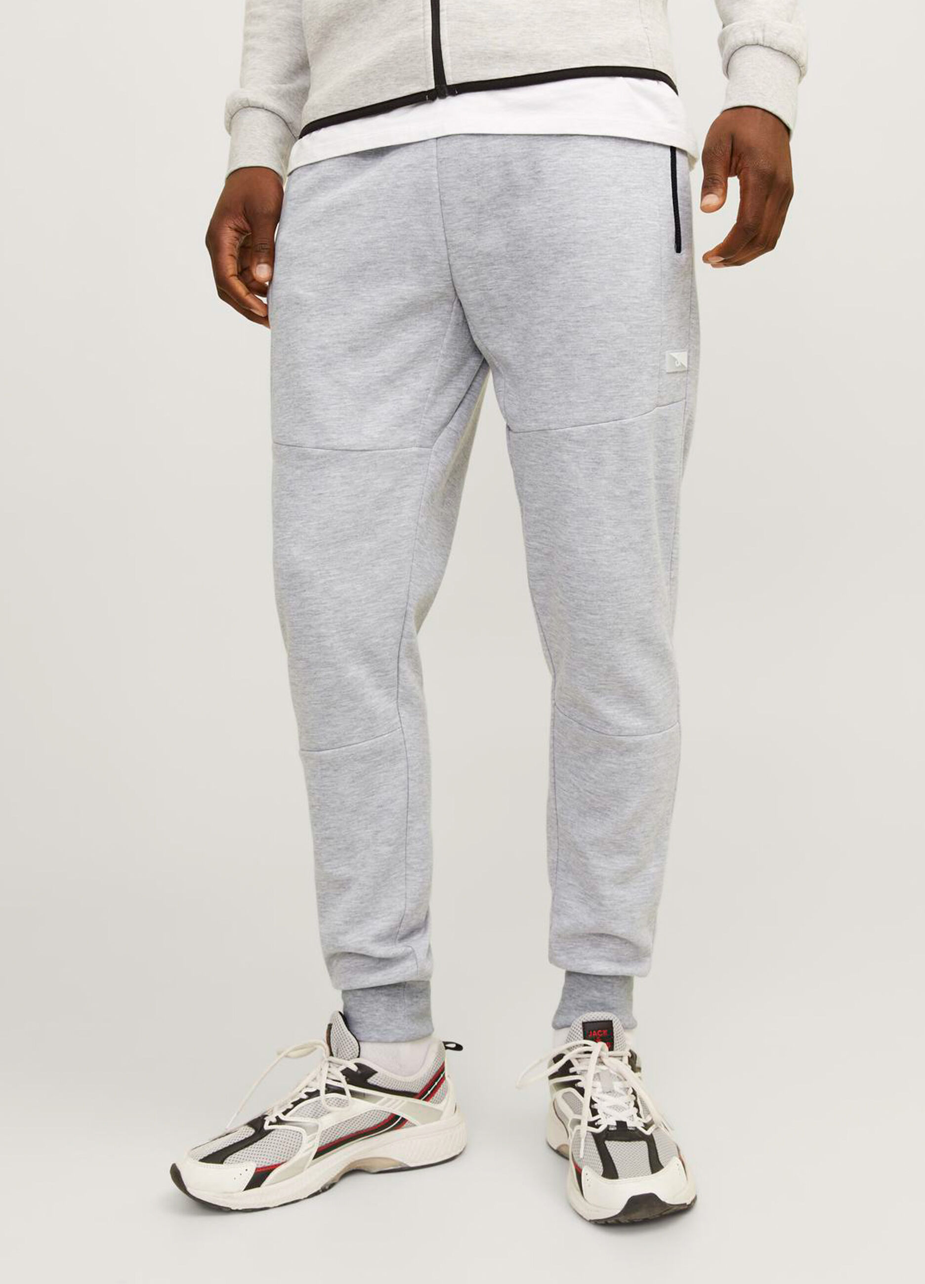 Jogger slim fit in cotone mélange uomo_2