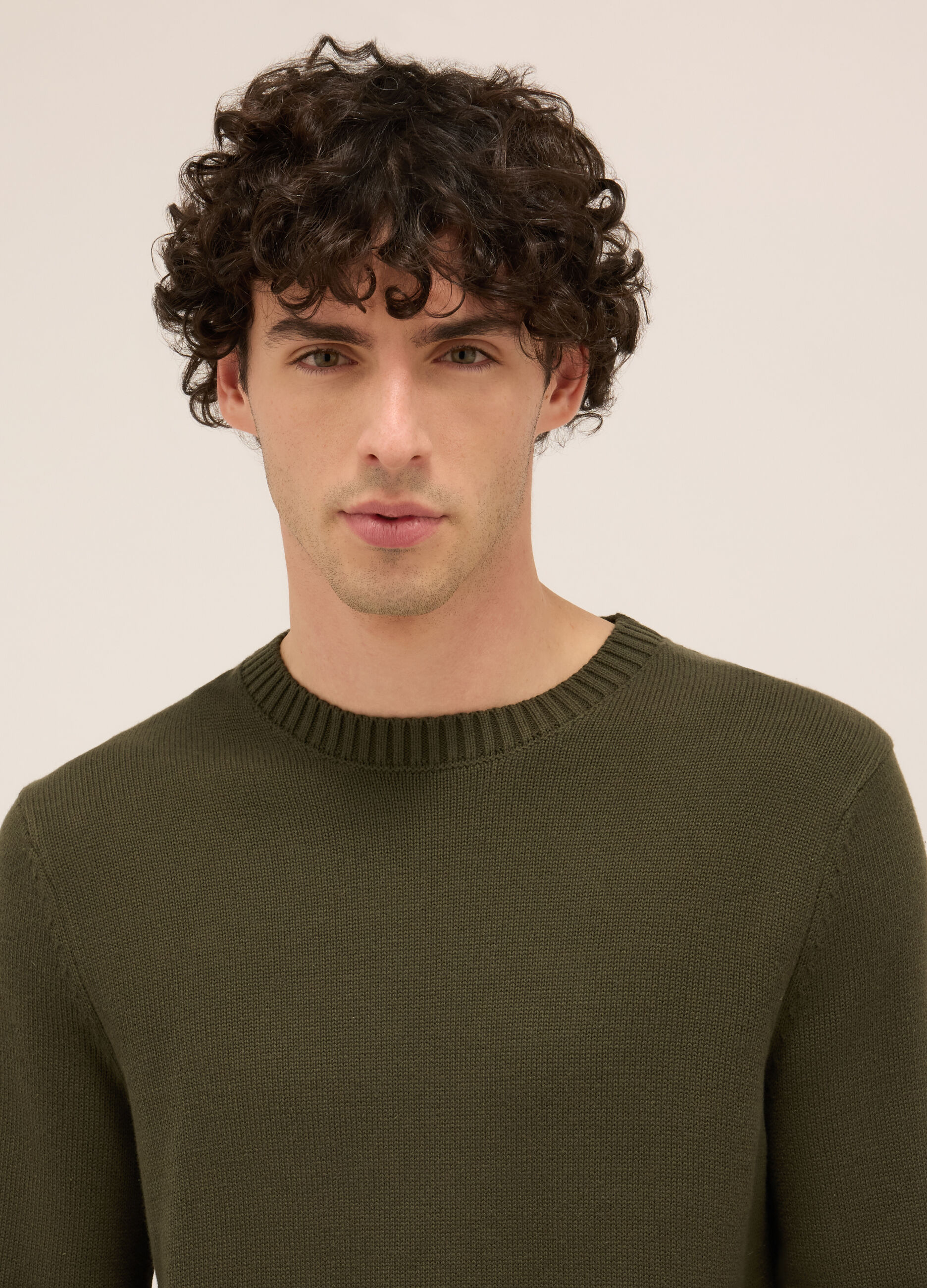 Maglione girocollo in misto cotone uomo_2