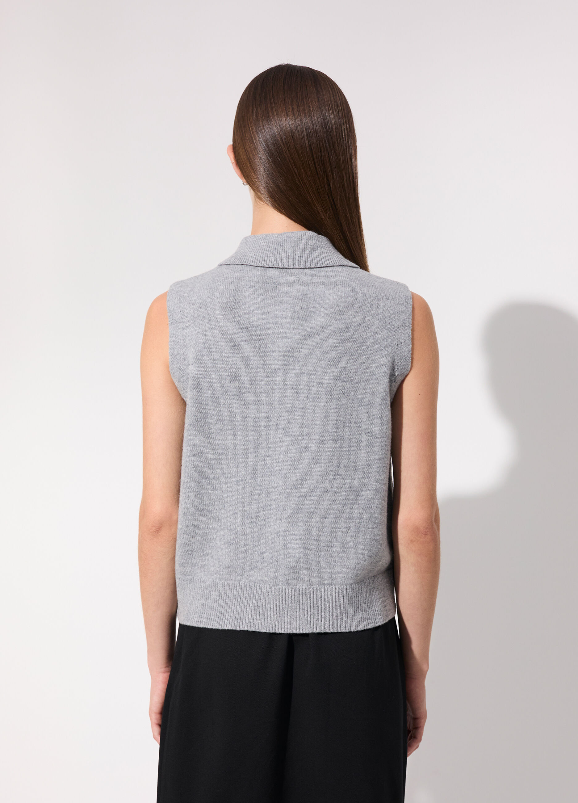 Gilet tricot in pura lana donna_2